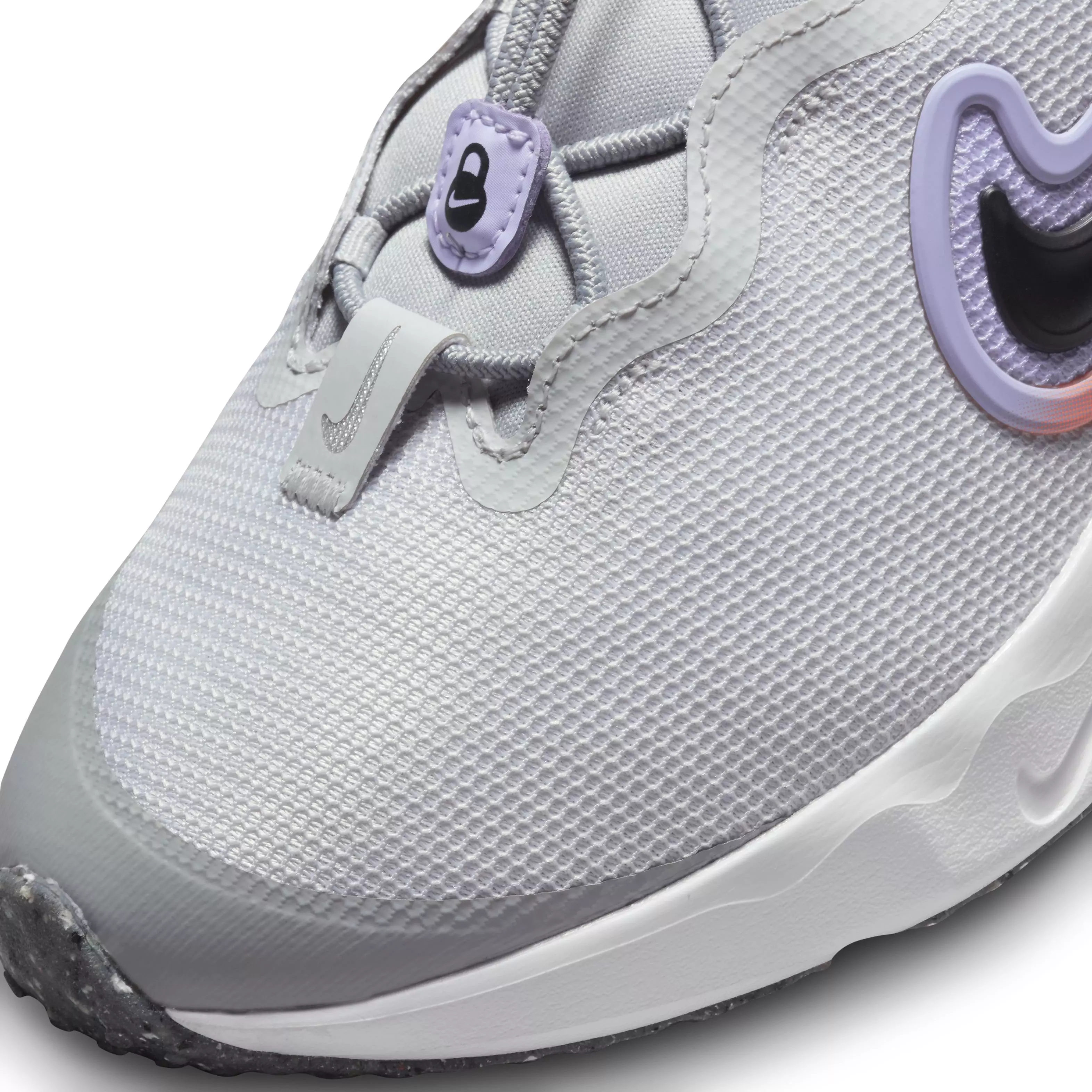 Nike Run Flow "Photon Dust/Black/Purple Pulse" Grade School Girls' Running Shoe - DUST/BLACK/PURPLE