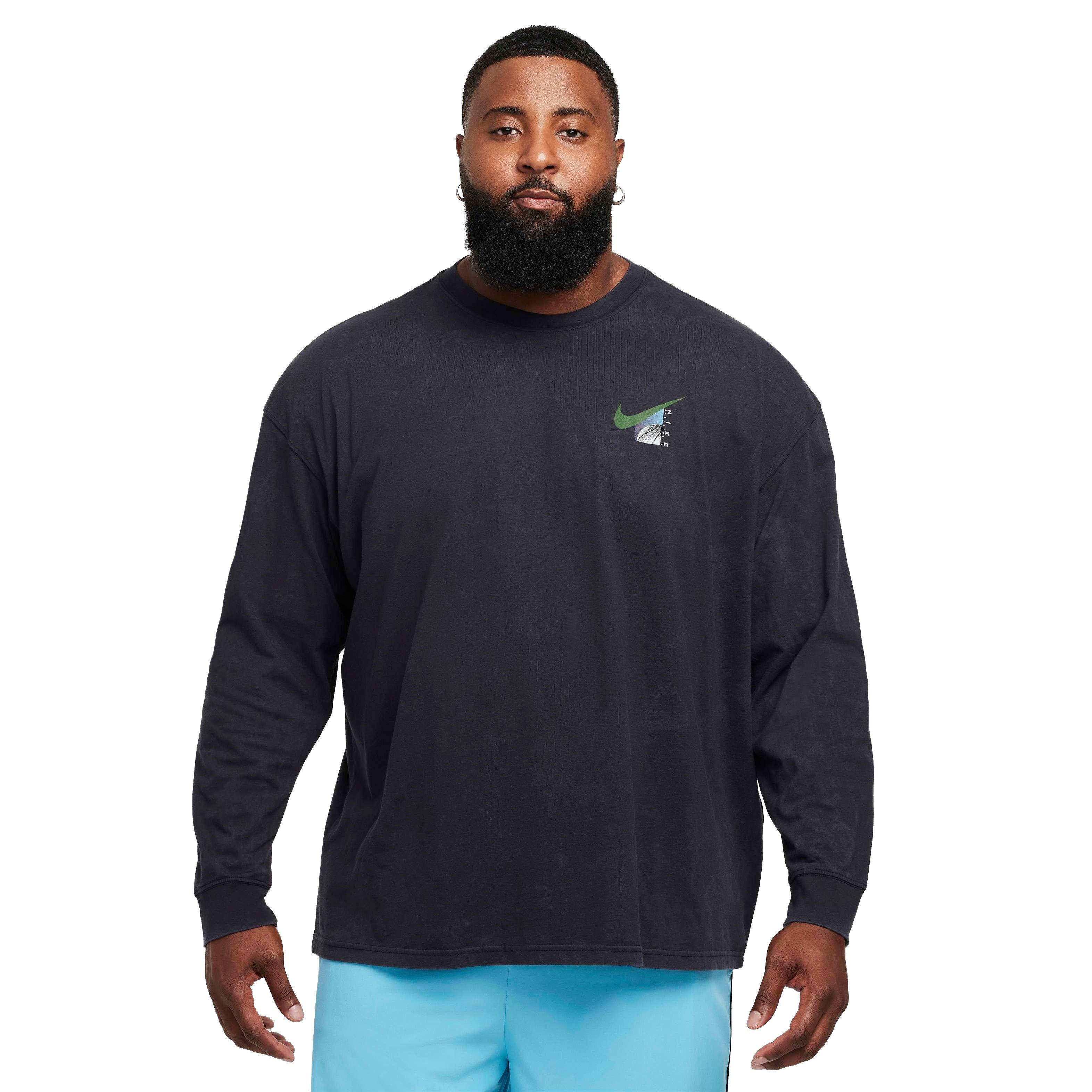 Nike Men's Max90 Long Sleeve Basketball T-Shirt - BLACK Thumbnail View 1