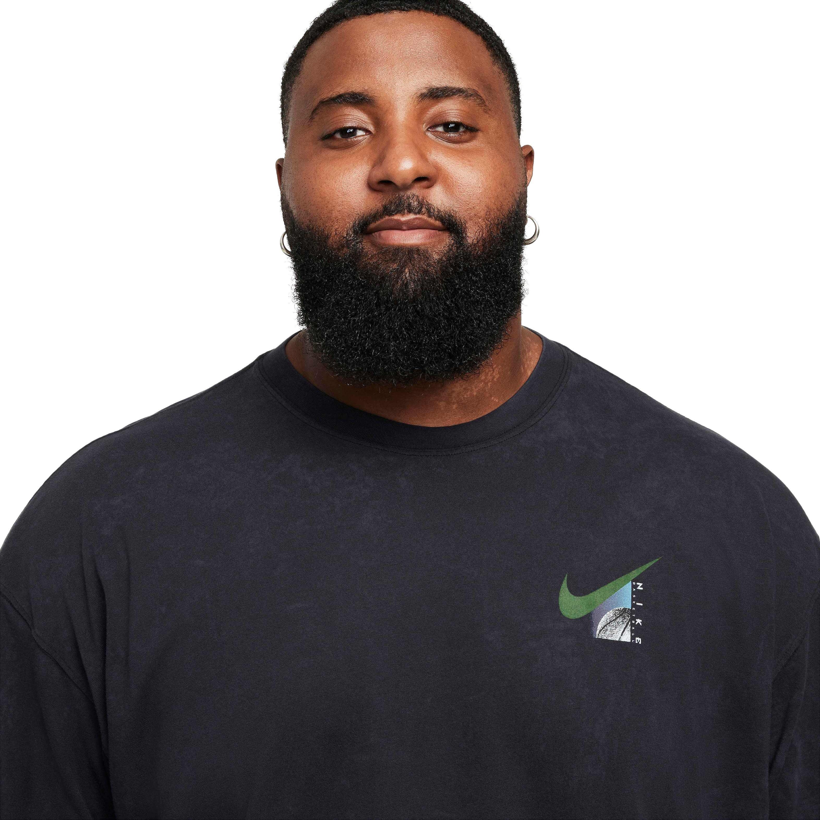 Nike Men's Max90 Long Sleeve Basketball T-Shirt - BLACK Thumbnail View 3