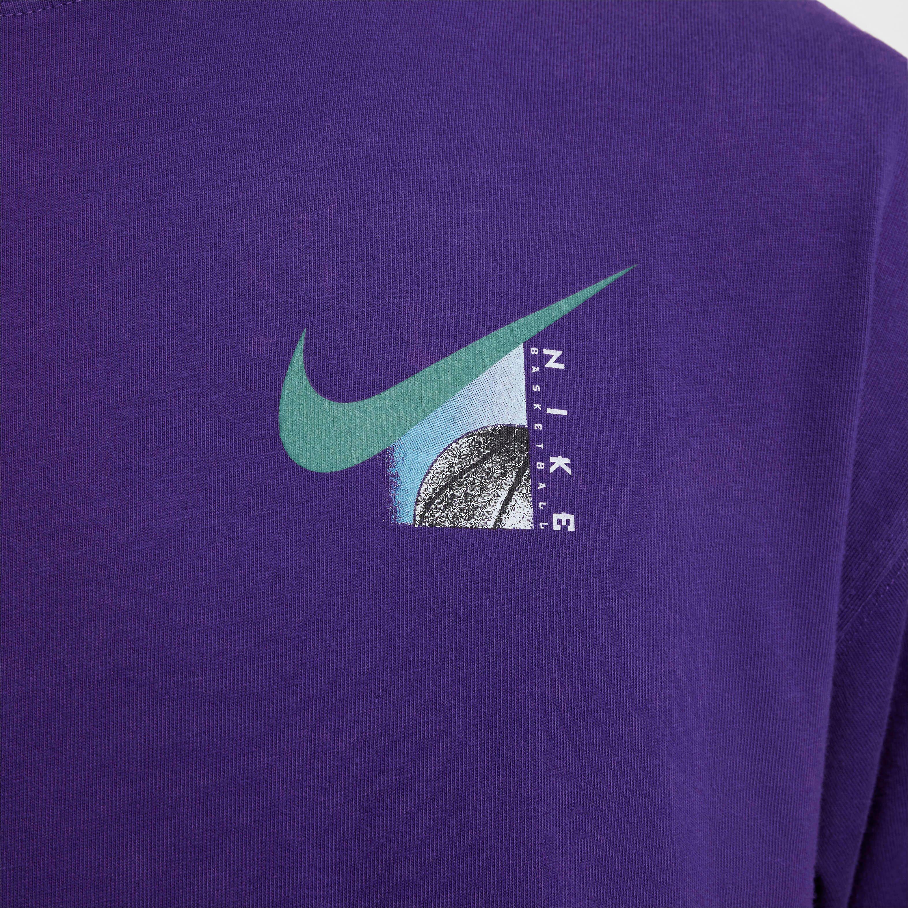 Nike Men's Max90 Long Sleeve Basketball T-Shirt - PURPLE Thumbnail View 4