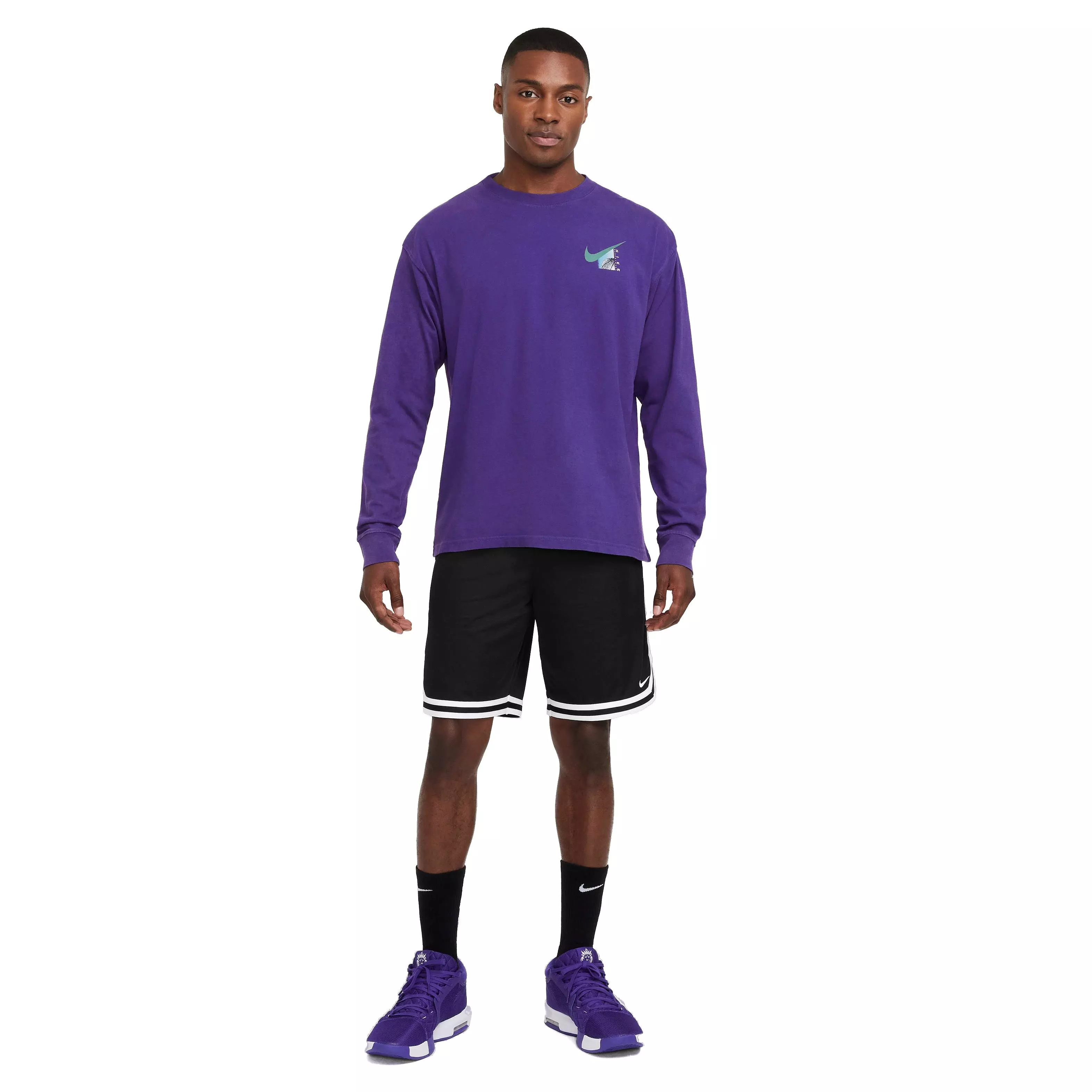 Nike Men's Max90 Long Sleeve Basketball T-Shirt - PURPLE