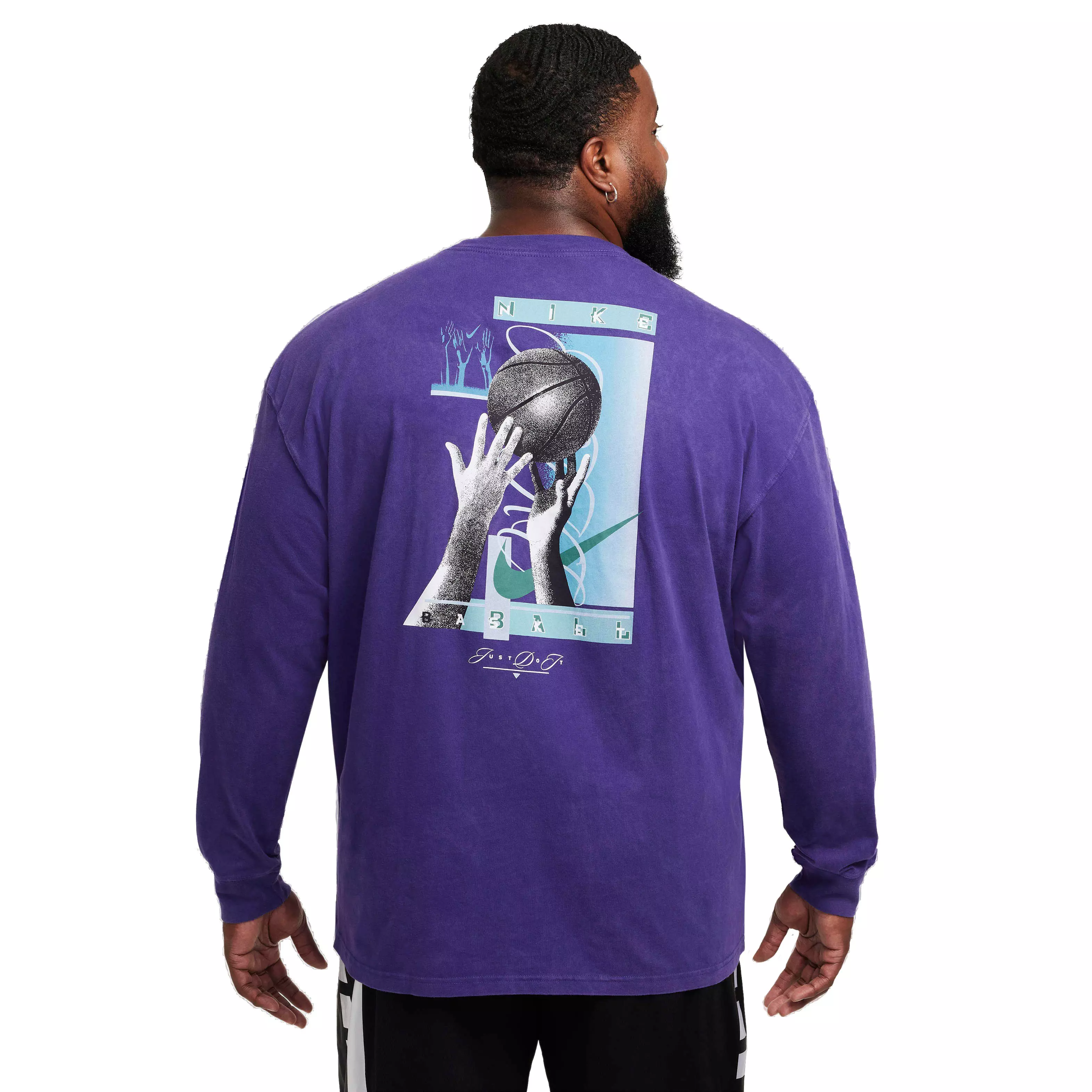 Nike Men's Max90 Long Sleeve Basketball T-Shirt - PURPLE