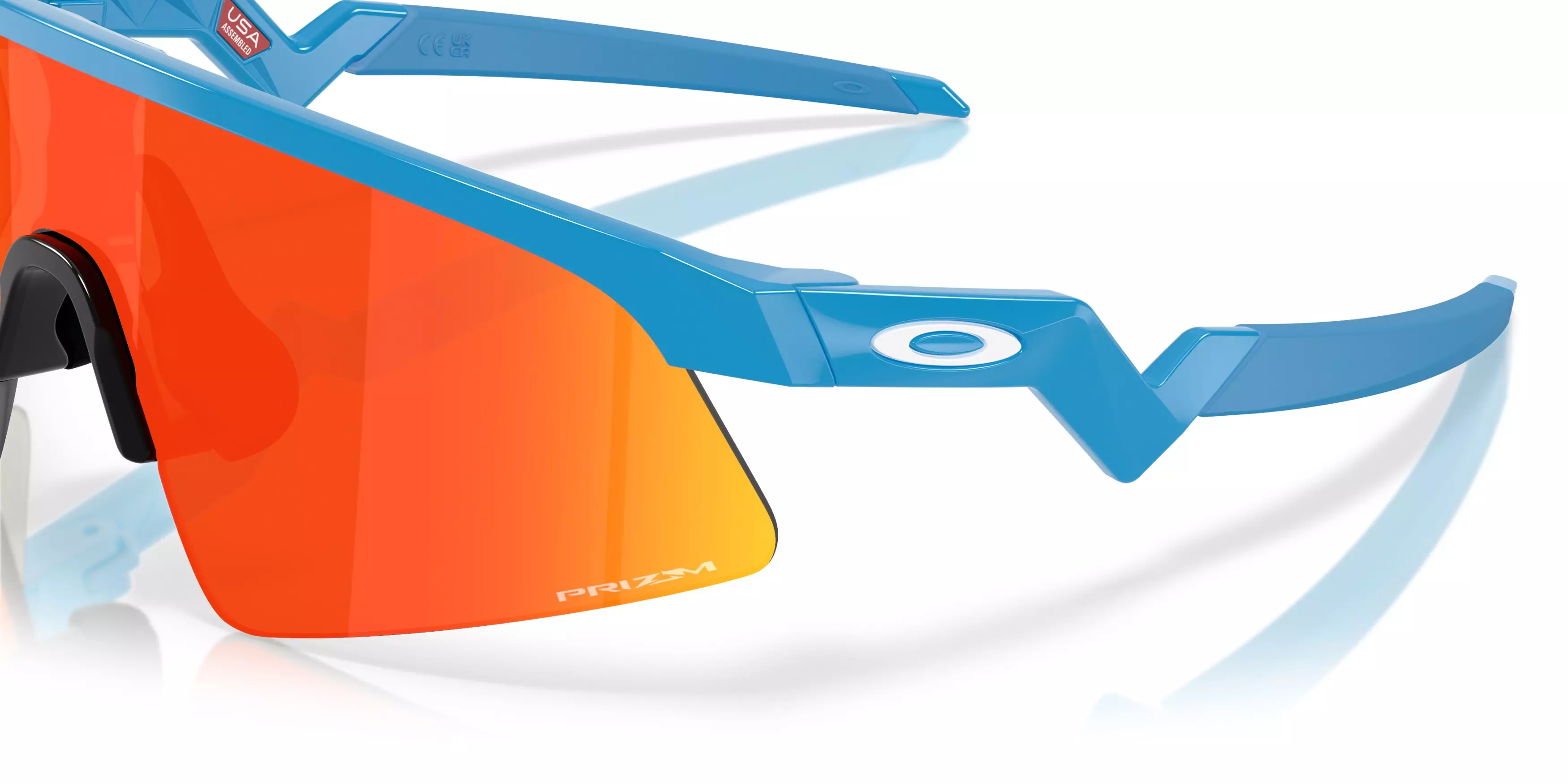 Oakley Resistor Sweep Sunglasses (Youth Fit) - Prizm Ruby Lenses and Polished Sky Blue Frame - BLUE/RED