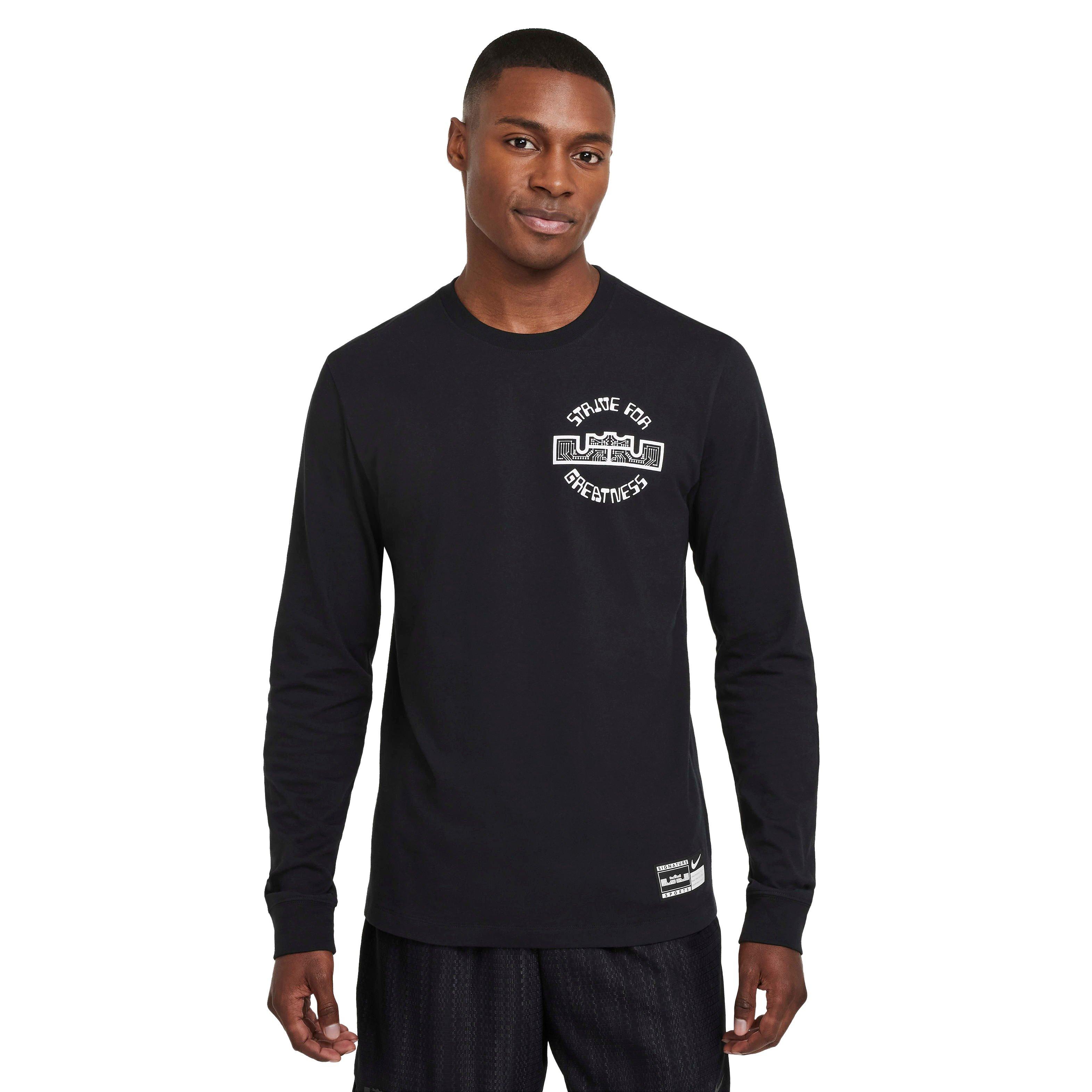 Nike Men's LeBron Max90 Long Sleeve Basketball T-Shirt - BLACK Thumbnail View 1