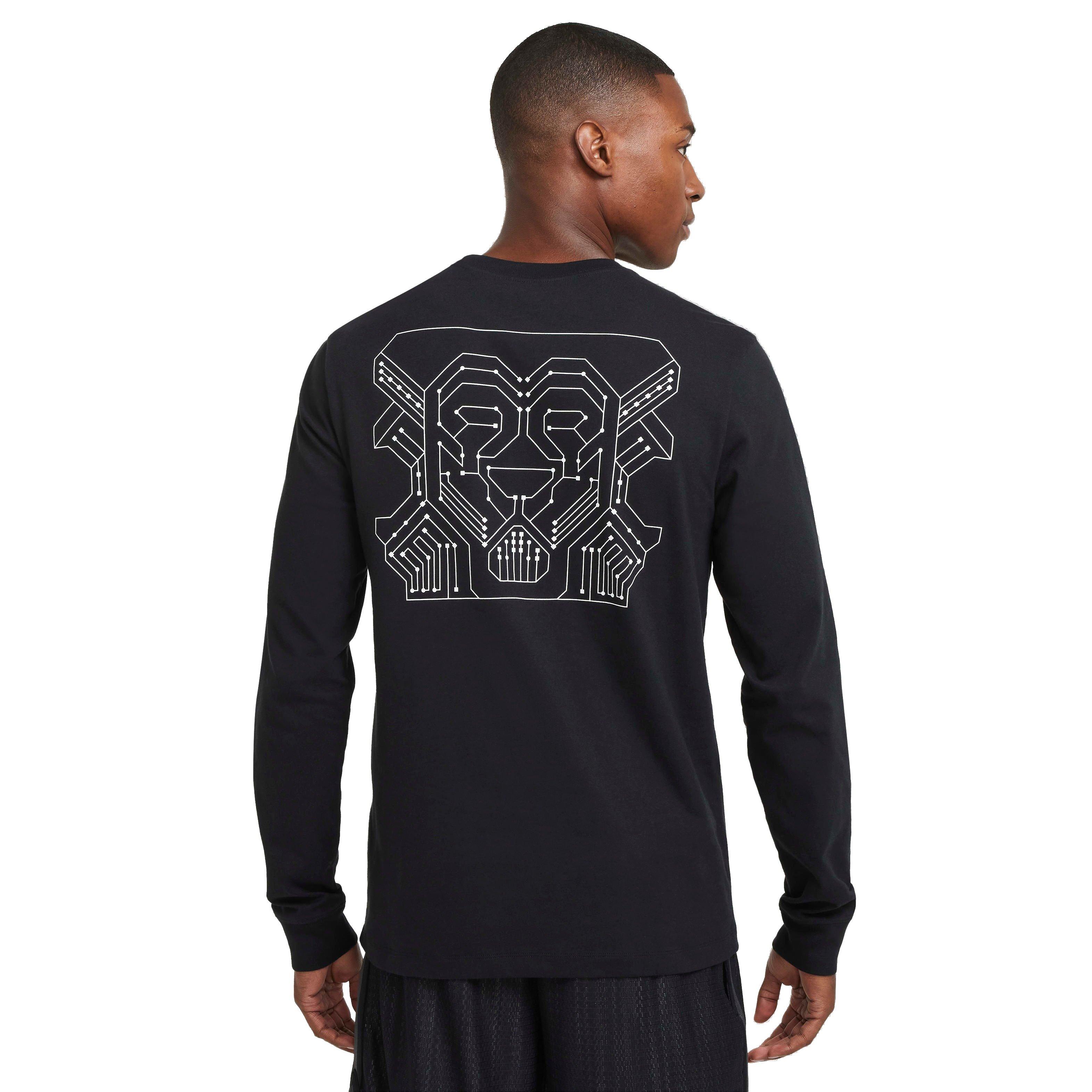 Nike Men's LeBron Max90 Long Sleeve Basketball T-Shirt - BLACK Thumbnail View 2
