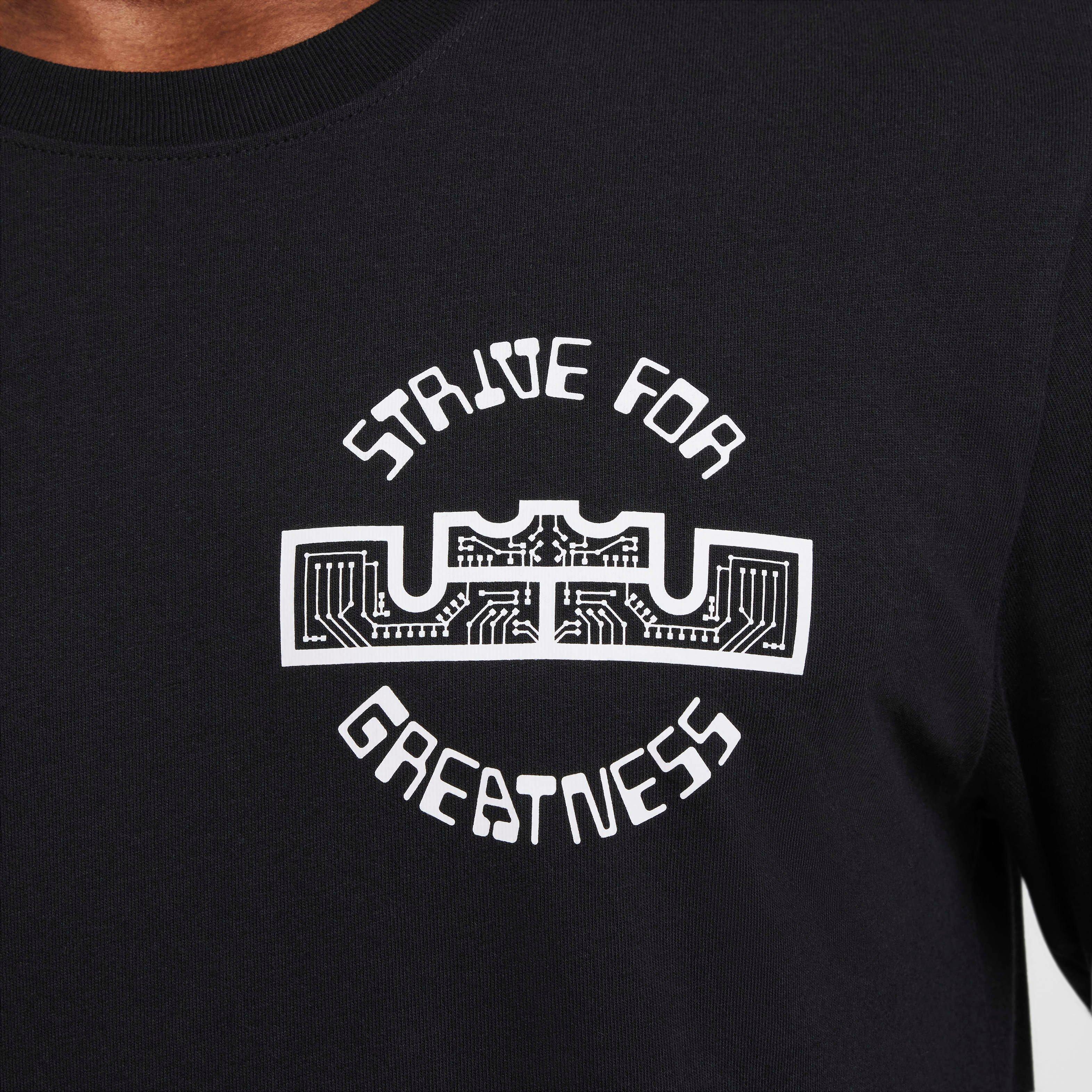 Nike Men's LeBron Max90 Long Sleeve Basketball T-Shirt - BLACK Thumbnail View 4