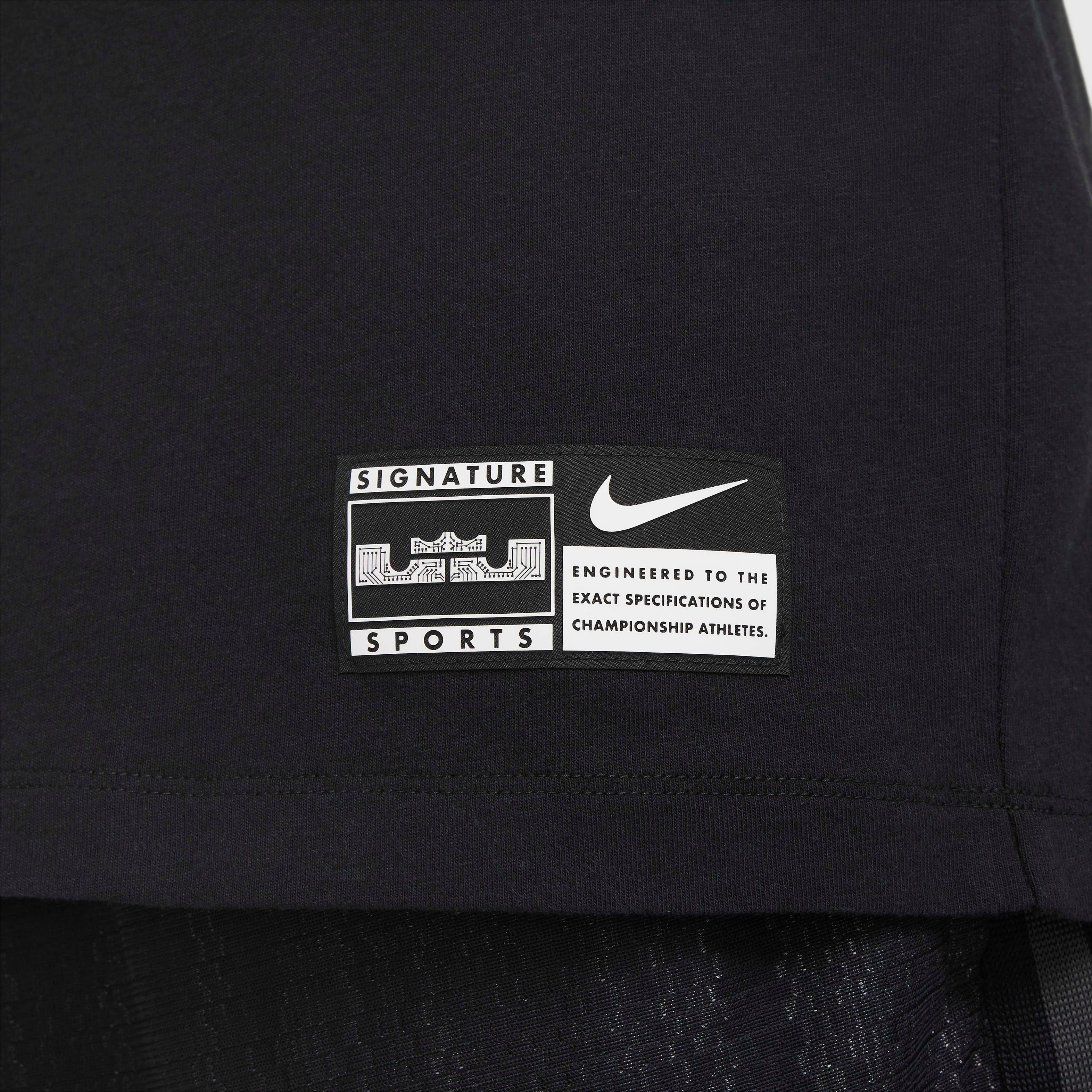 Nike Men's LeBron Max90 Long Sleeve Basketball T-Shirt - BLACK Thumbnail View 5