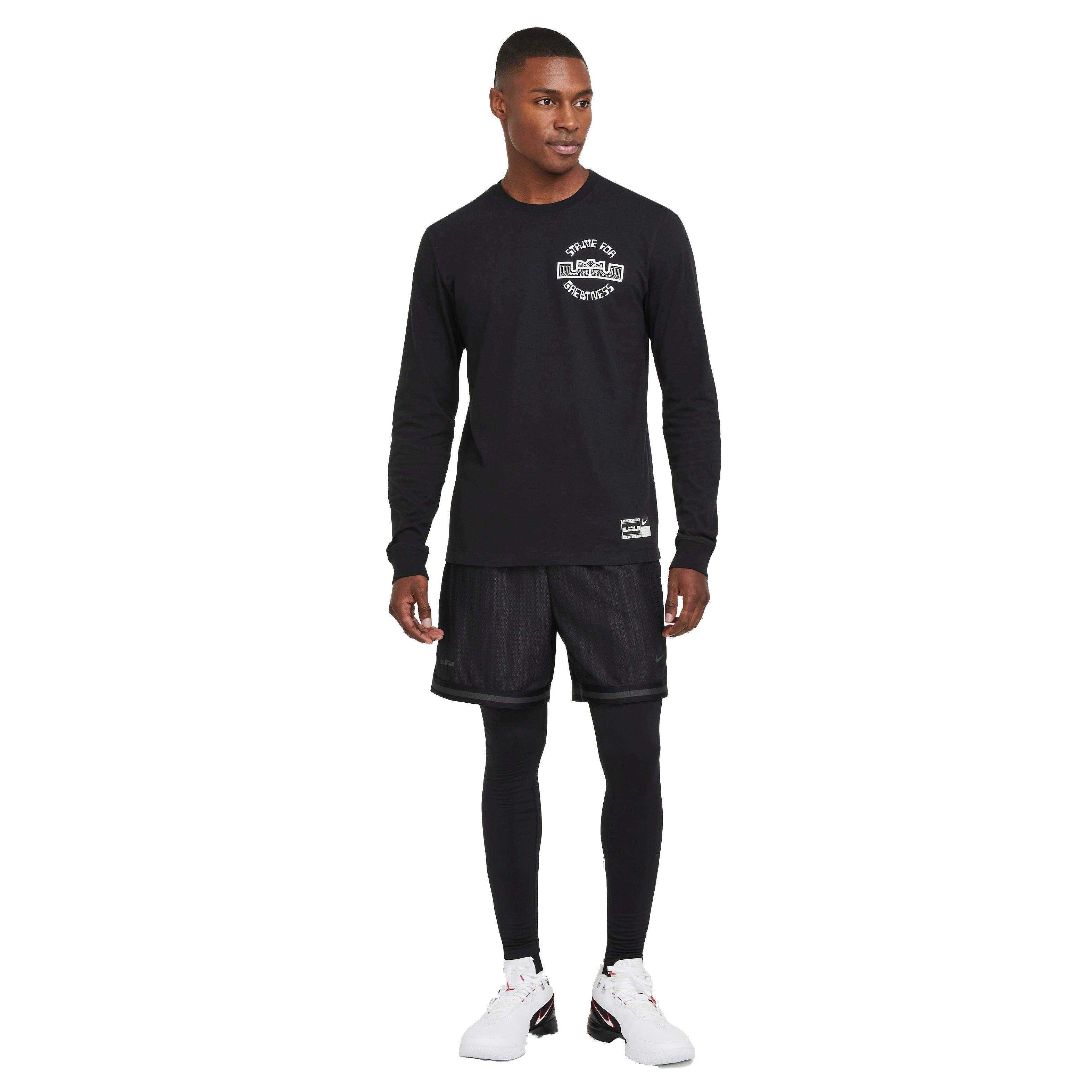 Nike Men's LeBron Max90 Long Sleeve Basketball T-Shirt - BLACK Thumbnail View 6
