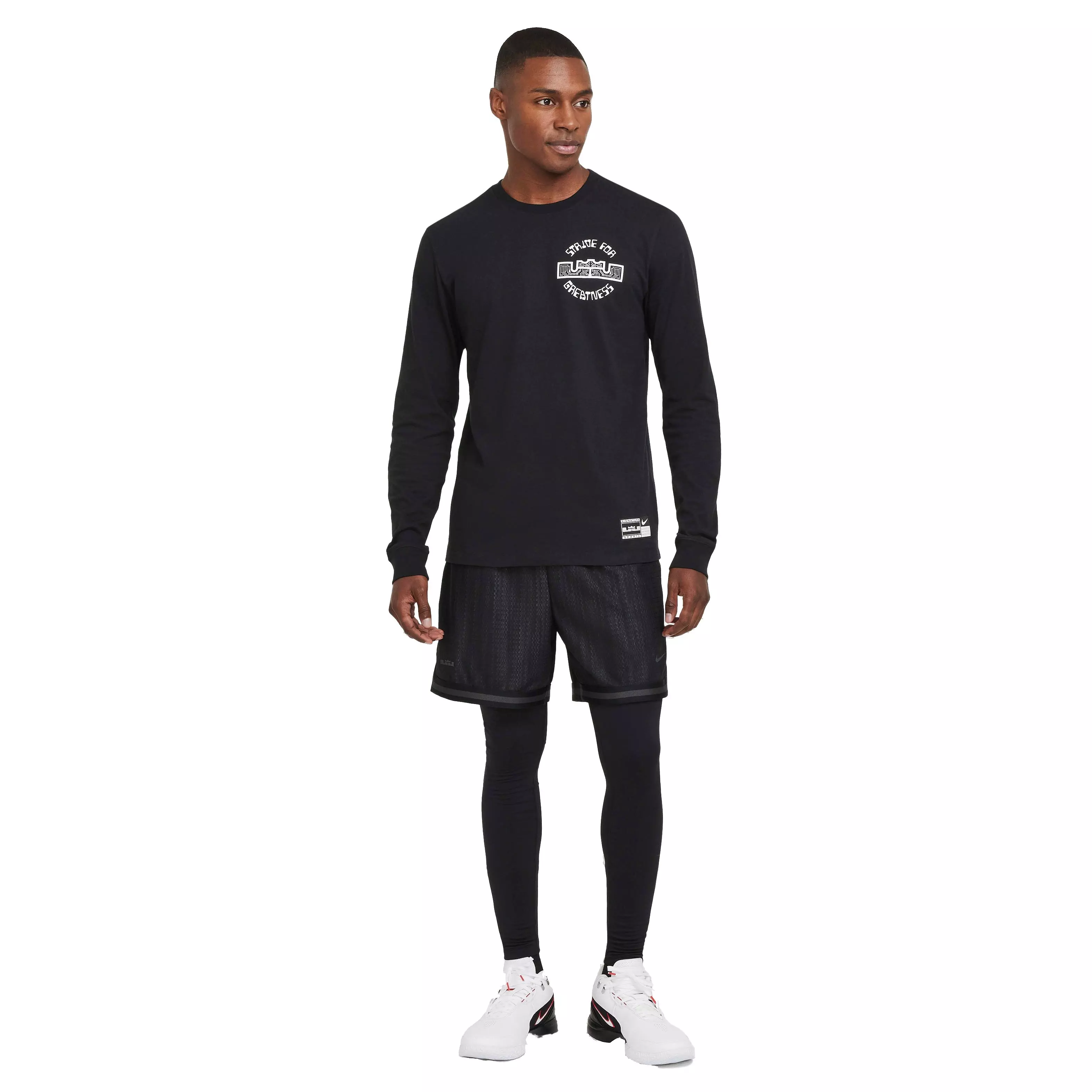 Nike Men's LeBron Max90 Long Sleeve Basketball T-Shirt - BLACK