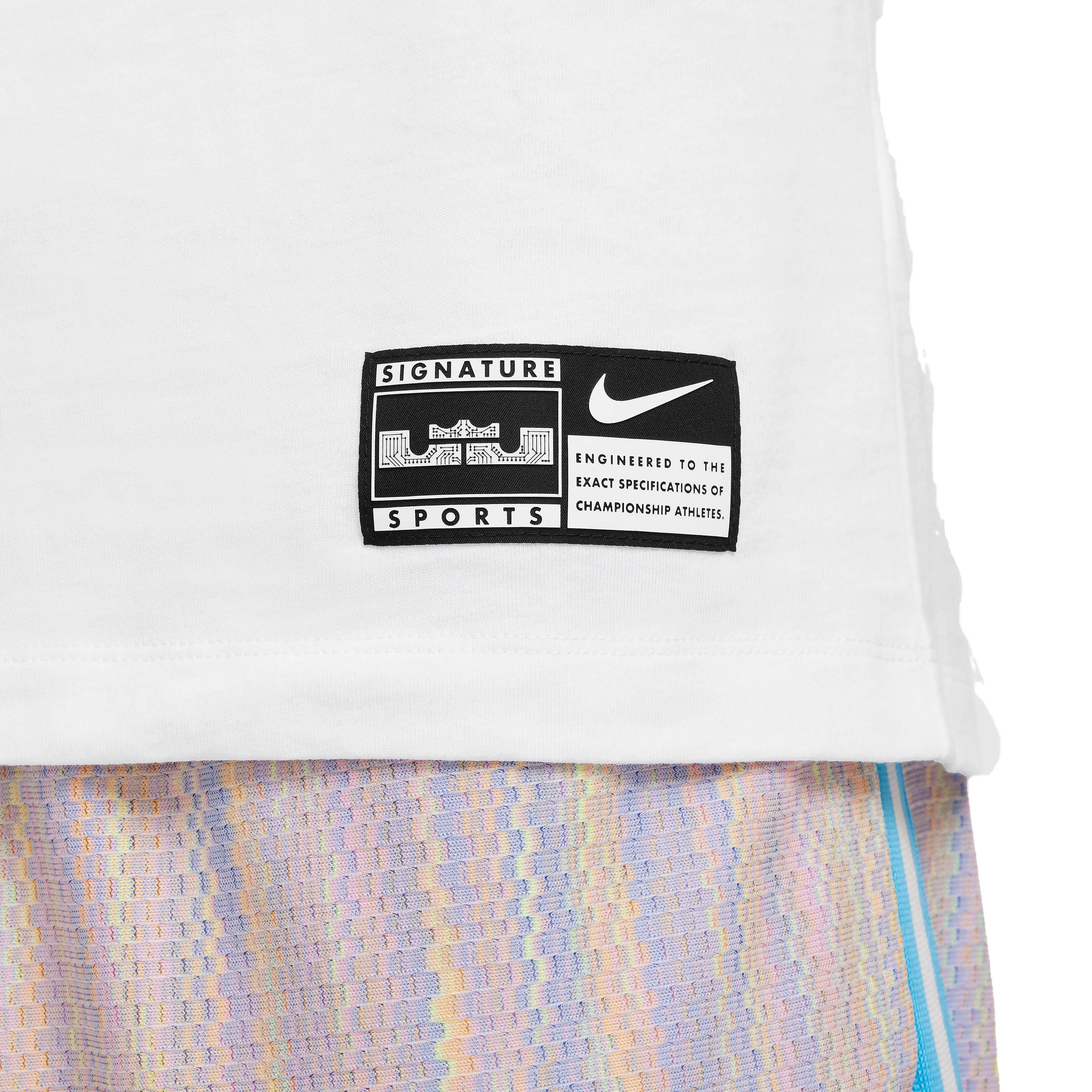 Nike Men's LeBron Max90 Long Sleeve Basketball T-Shirt - WHITE Thumbnail View 5