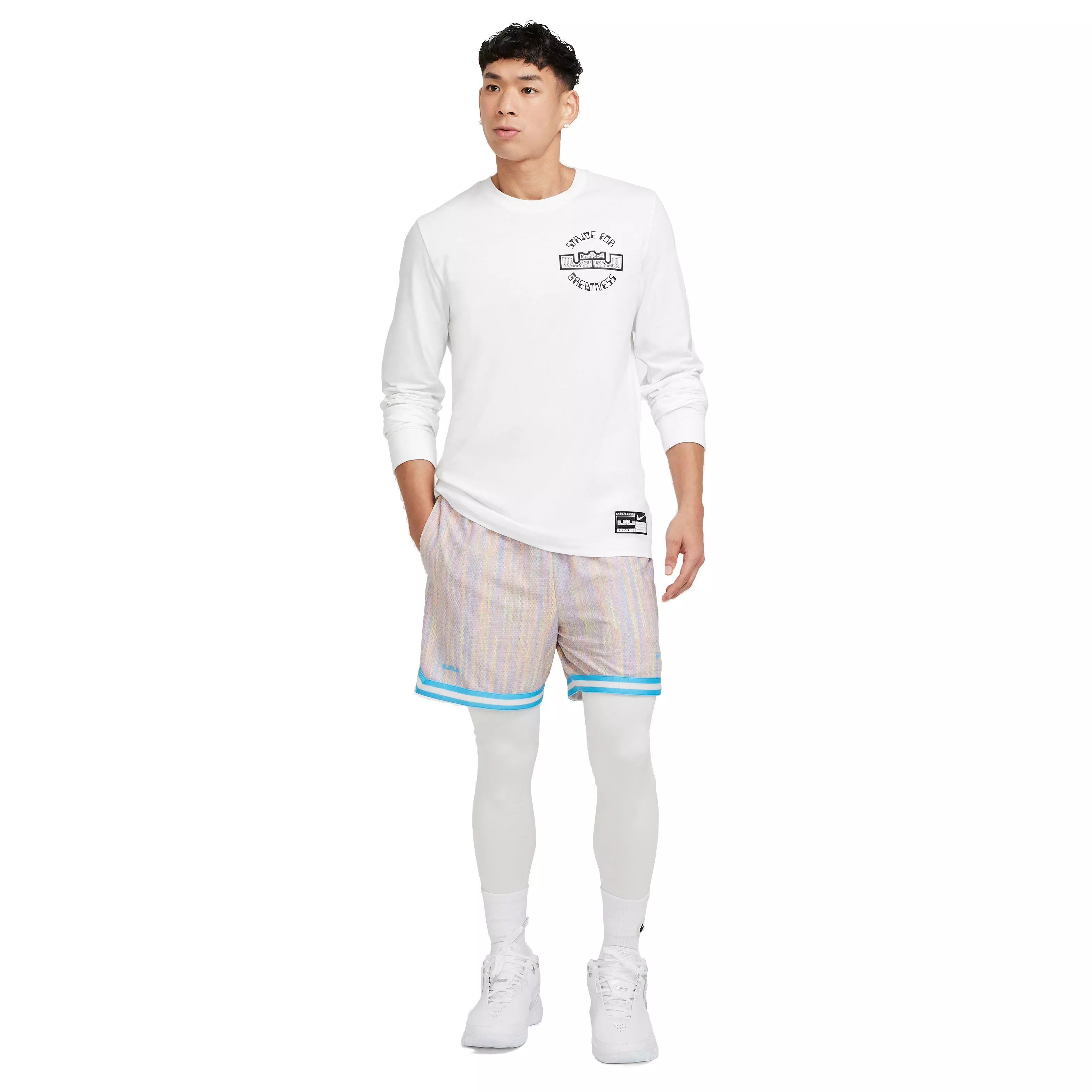 Nike Men's LeBron Max90 Long Sleeve Basketball T-Shirt - WHITE