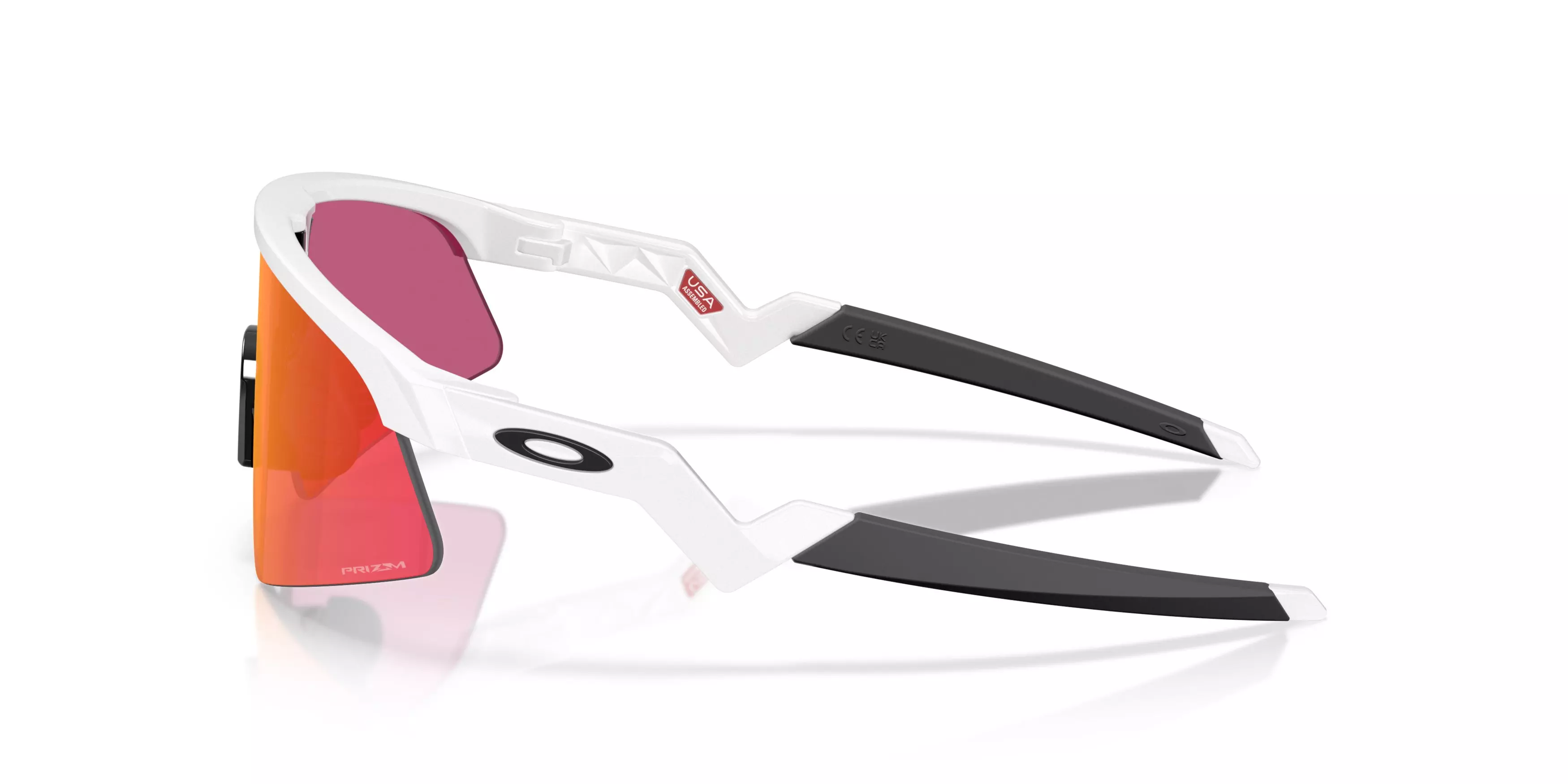 Oakley Youth Resistor Sweep Prizm Field Sunglasses - Polished White - WHITE/RED