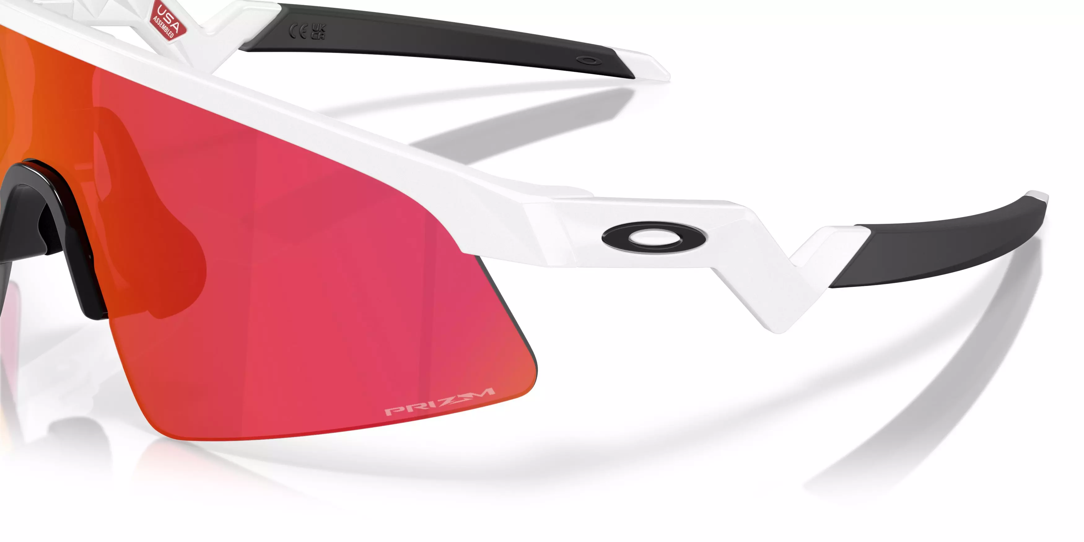 Oakley Youth Resistor Sweep Prizm Field Sunglasses - Polished White - WHITE/RED
