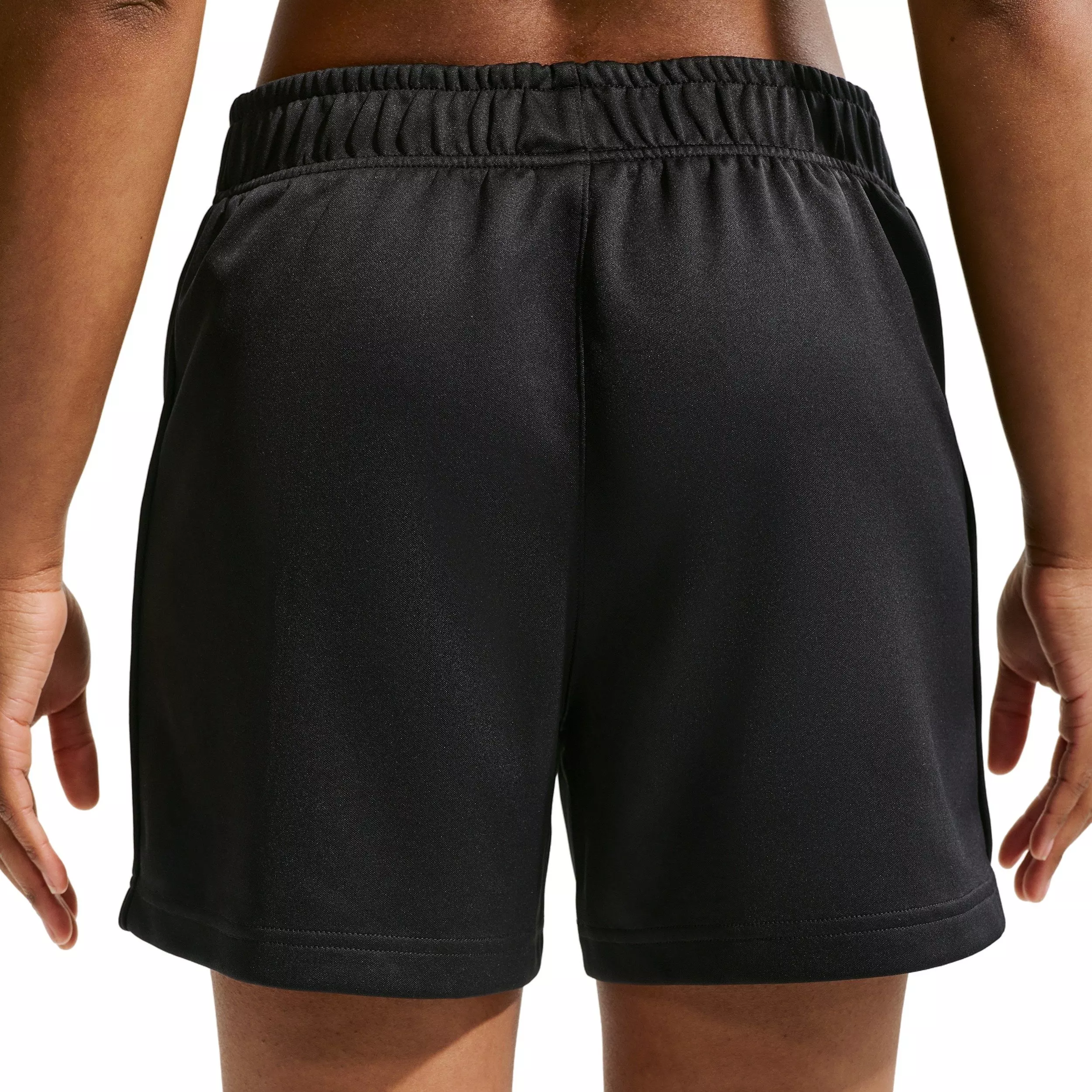 Nike Women's Sportswear Mid-Rise Poly Knit Track Shorts - BLACK/OFF-WHITE