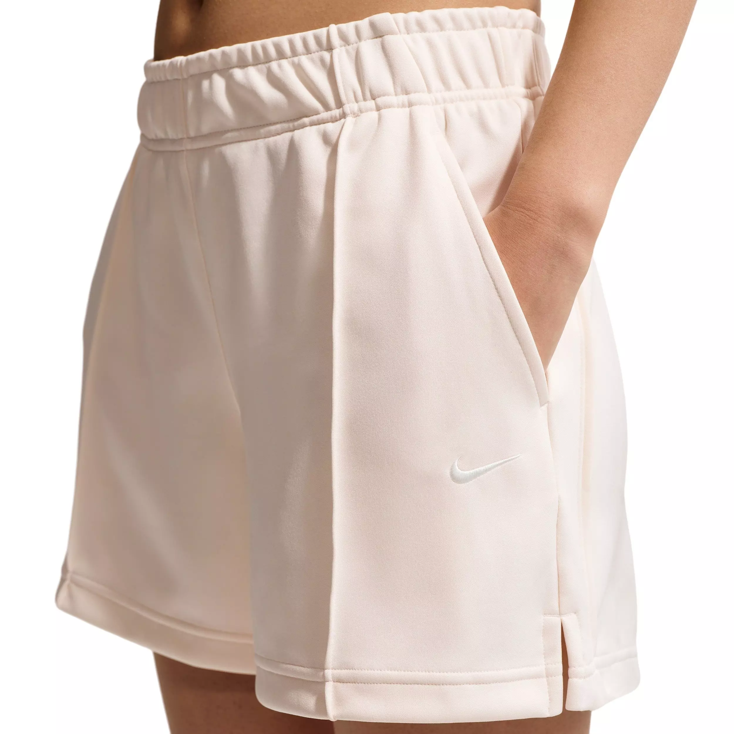 Nike Women's Sportswear Mid-Rise Poly Knit Track Shorts - CREAM