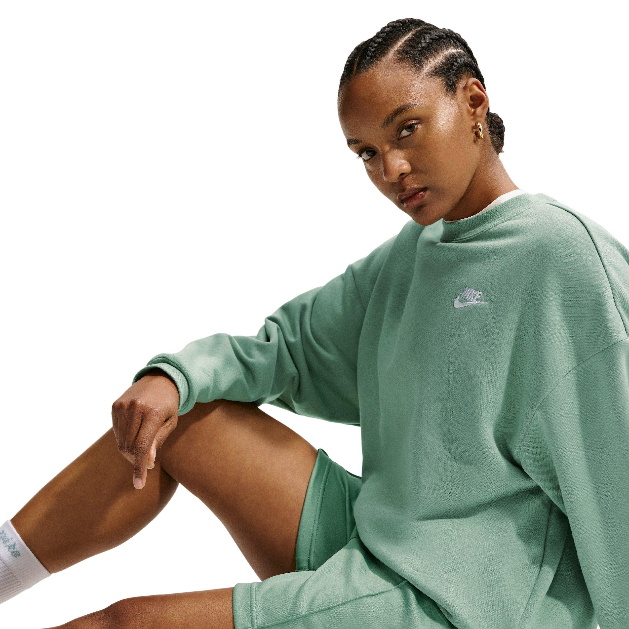Nike Women's Sportswear Mid-Rise Poly Knit Track Shorts - GREEN Thumbnail View 3