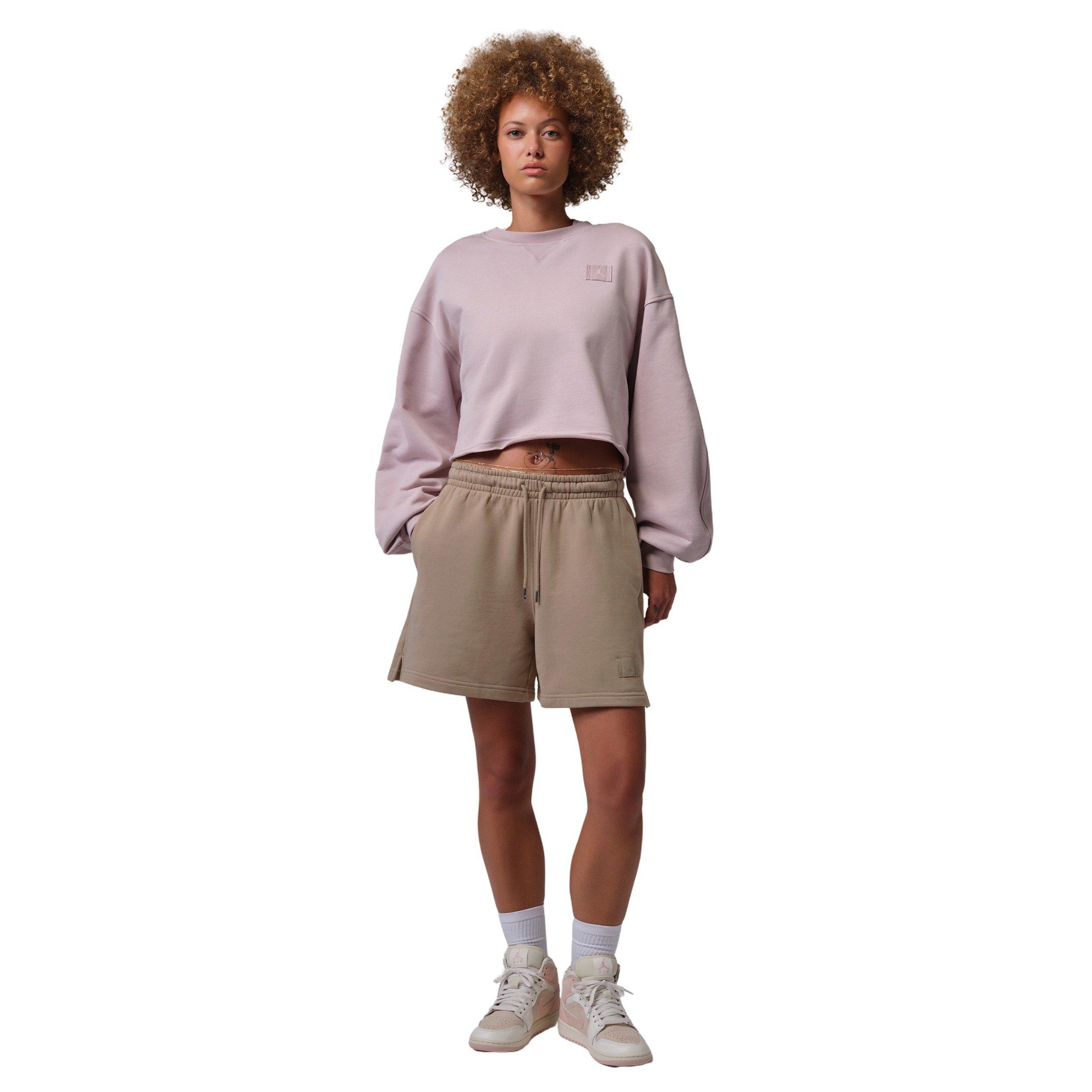 Jordan Women's Flight Fleece Shorts - KHAKI Thumbnail View 7