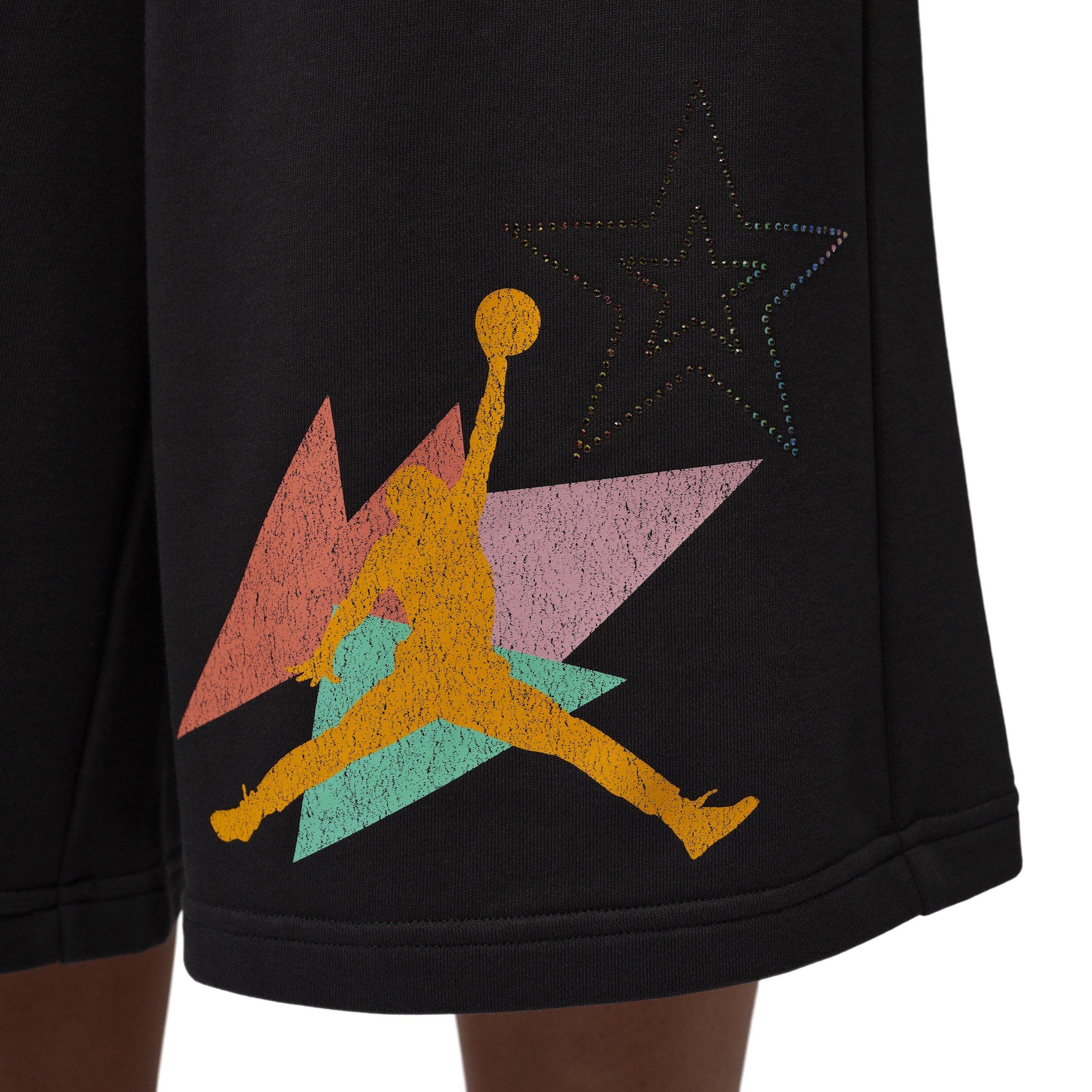 Jordan Women's Brooklyn Fleece French Terry Big Shorts - BLACK Thumbnail View 4