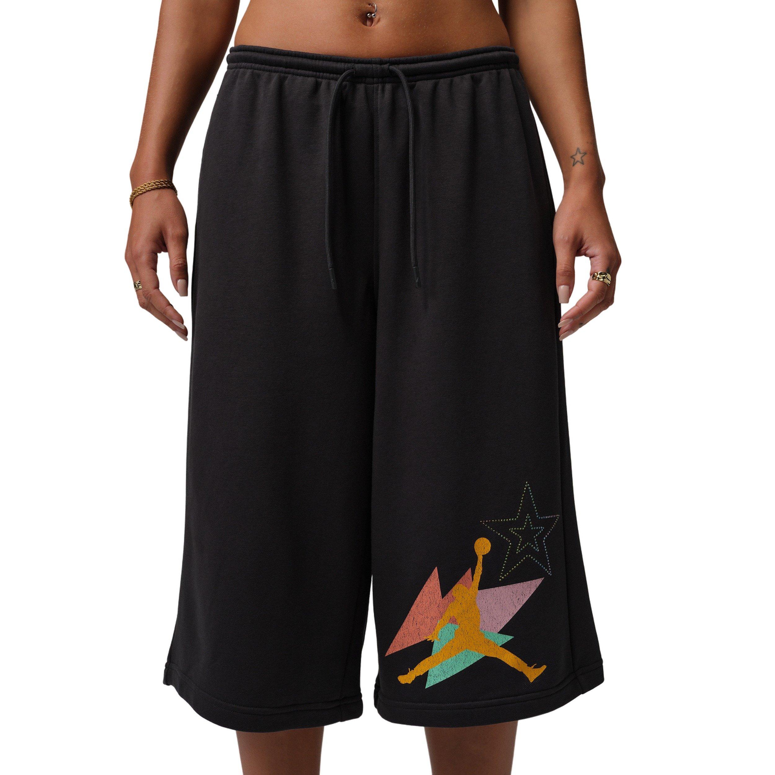 Jordan Women's Brooklyn Fleece French Terry Big Shorts - BLACK Thumbnail View 5