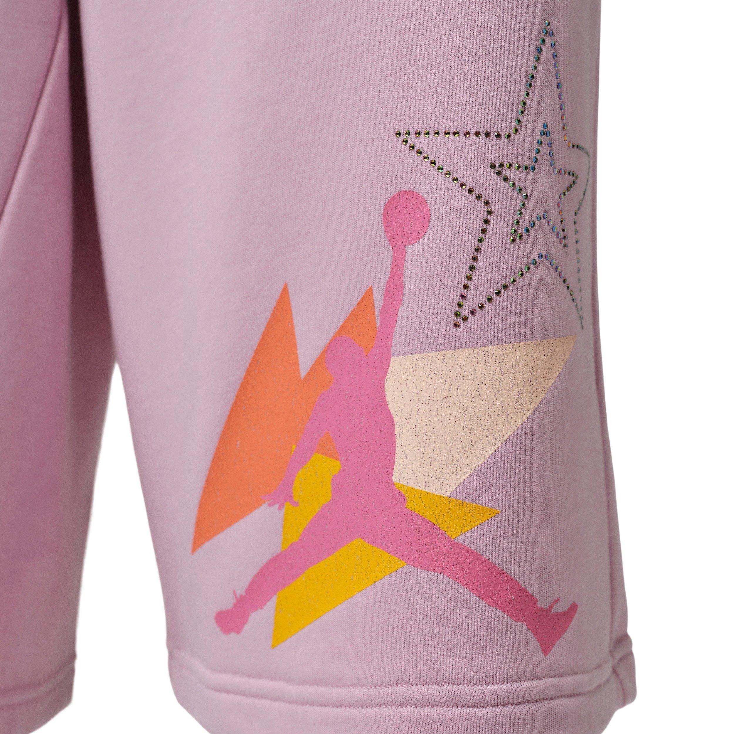 Jordan Women's Brooklyn Fleece French Terry Big Shorts - LIGHT PINK Thumbnail View 4