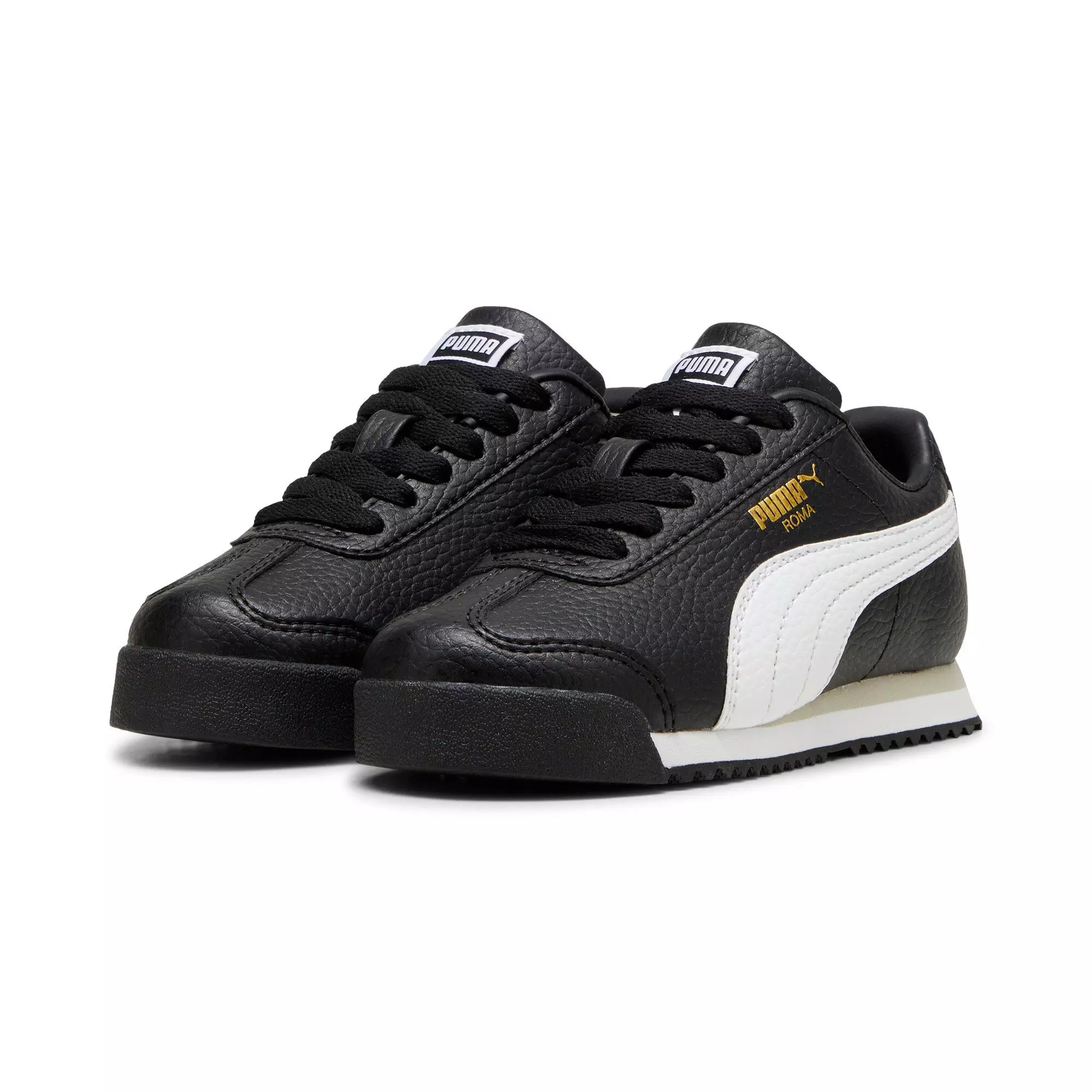 PUMA Roma 24 Standard "PUMA Black/PUMA White" Preschool Boys' Shoe - BLACK/WHITE