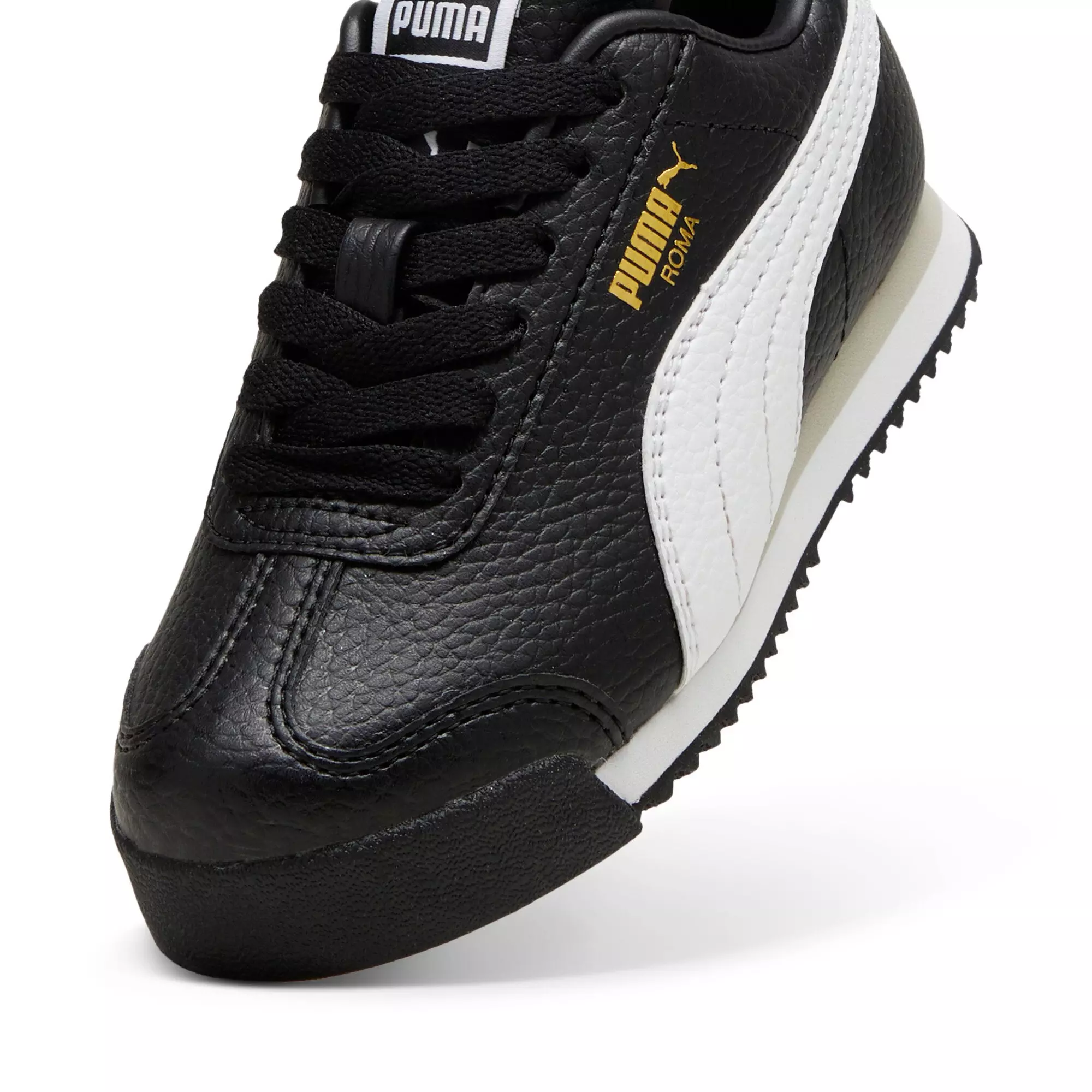 PUMA Roma 24 Standard "PUMA Black/PUMA White" Preschool Boys' Shoe - BLACK/WHITE