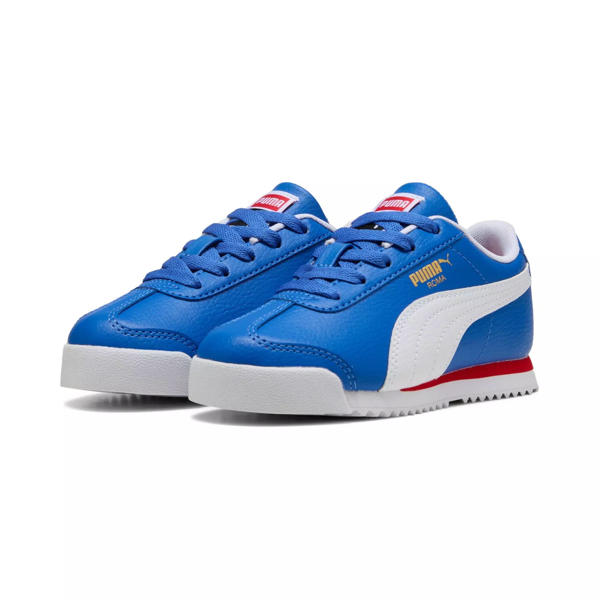 PUMA Roma 24 Standard "Mountain Blue/PUMA White" Preschool Boys' Shoe - BLUE/WHITE
