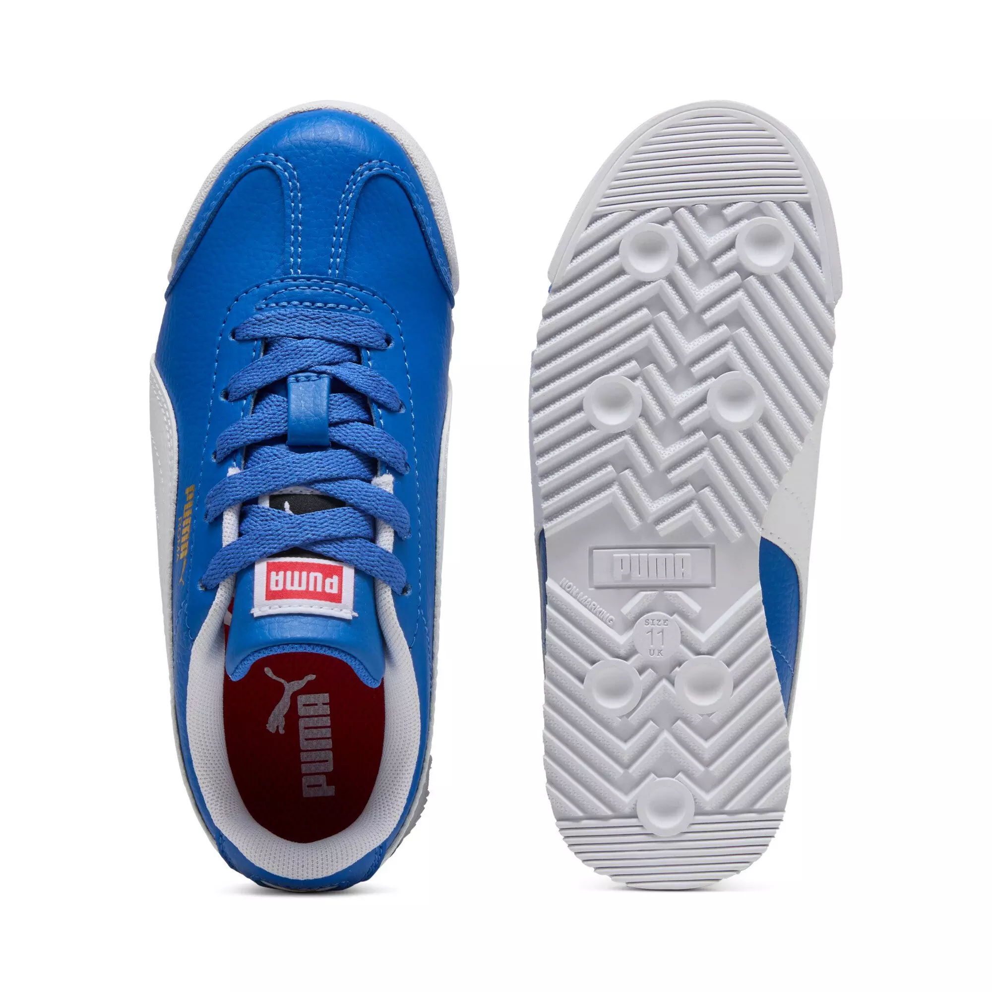 PUMA Roma 24 Standard "Mountain Blue/PUMA White" Preschool Boys' Shoe - BLUE/WHITE