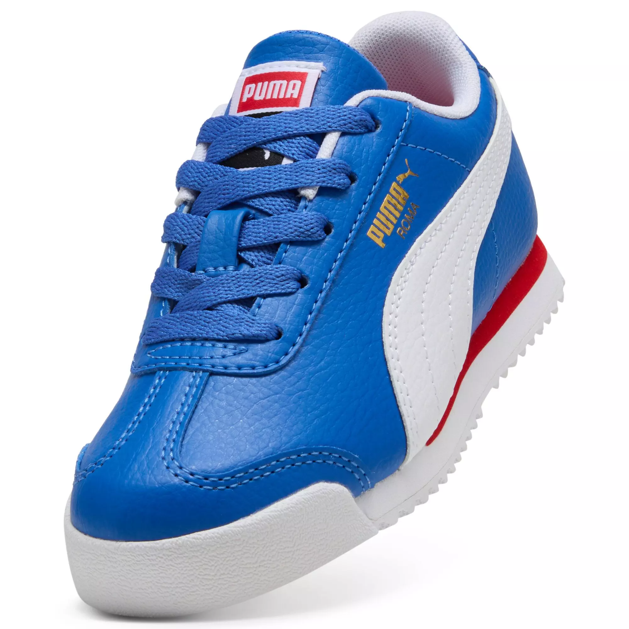 PUMA Roma 24 Standard "Mountain Blue/PUMA White" Preschool Boys' Shoe - BLUE/WHITE