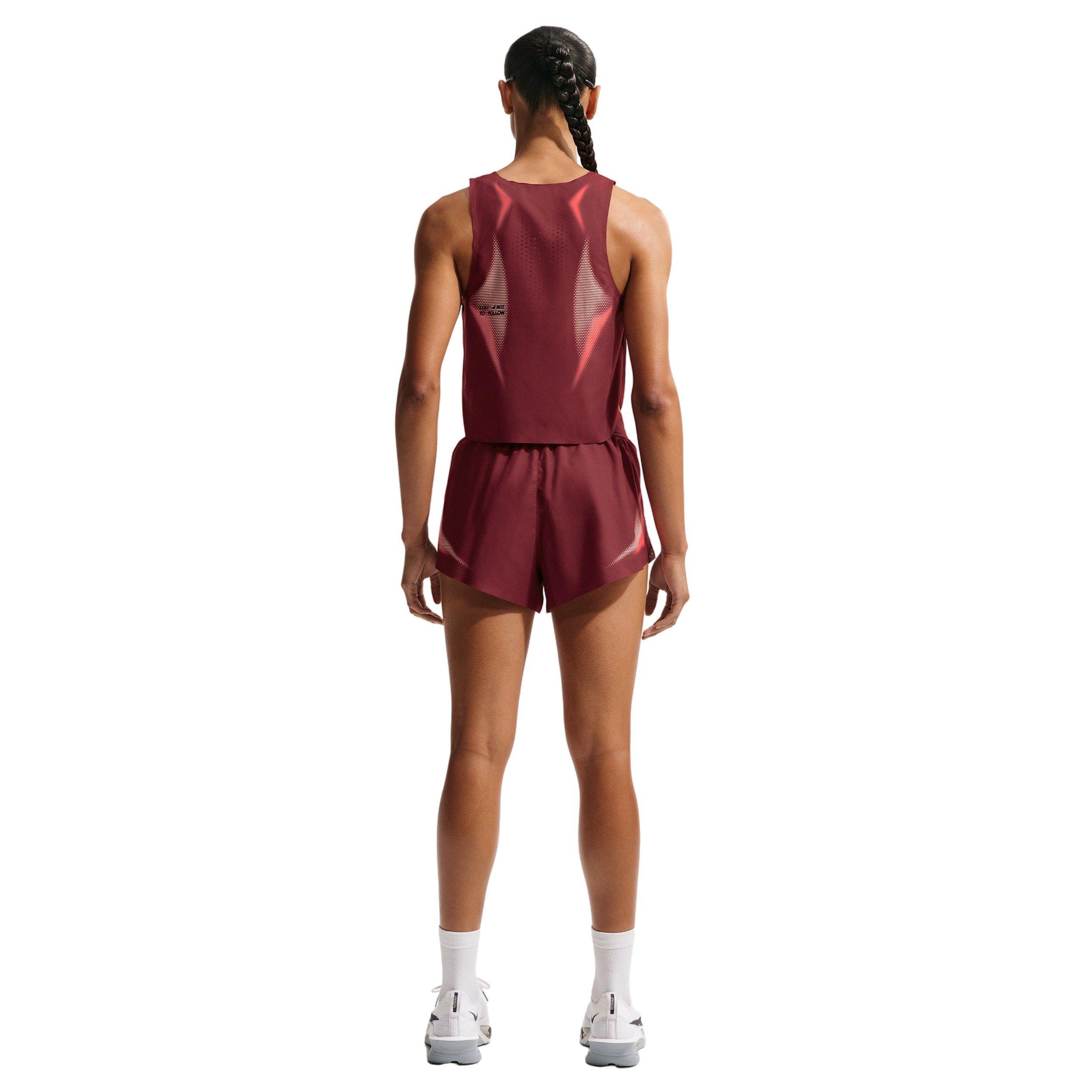 Nike Women's AeroSwift Dri-FIT ADV Brief-Lined 3" Running Shorts - RED/BLACK Thumbnail View 2