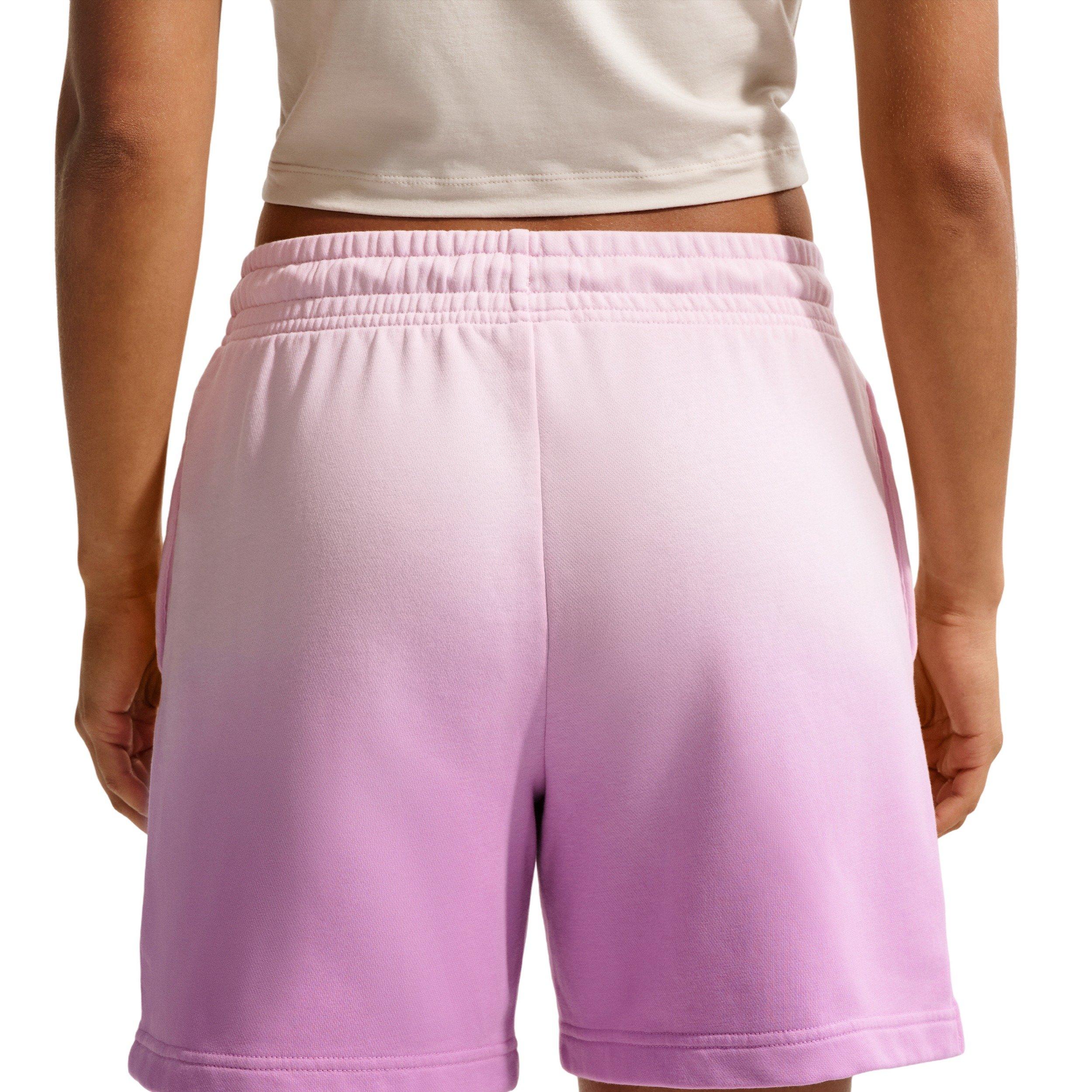 Nike Women's Sportswear Phoenix Fleece Dip-Dye Mid-Rise Shorts - PINK/PURPLE Thumbnail View 4