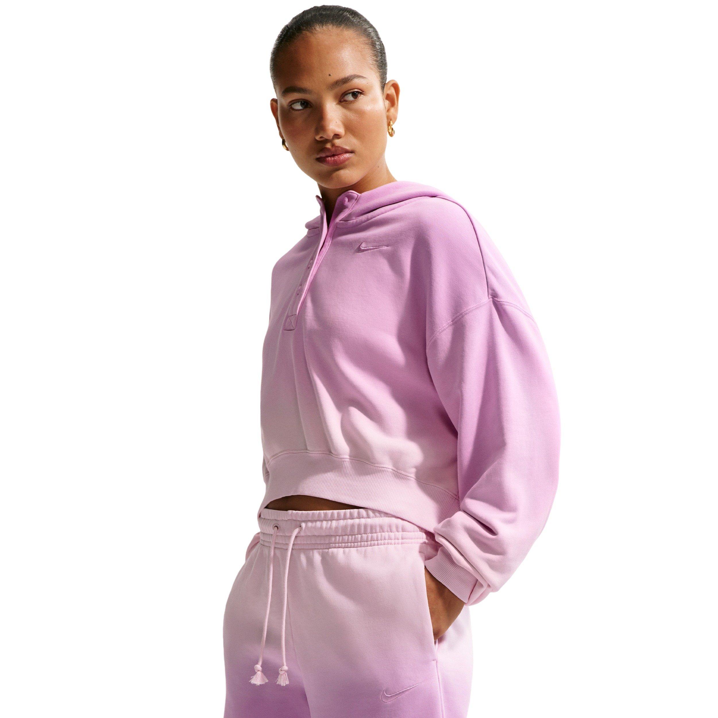 Nike Women's Sportswear Phoenix Fleece Dip-Dye Mid-Rise Shorts - PINK/PURPLE Thumbnail View 5