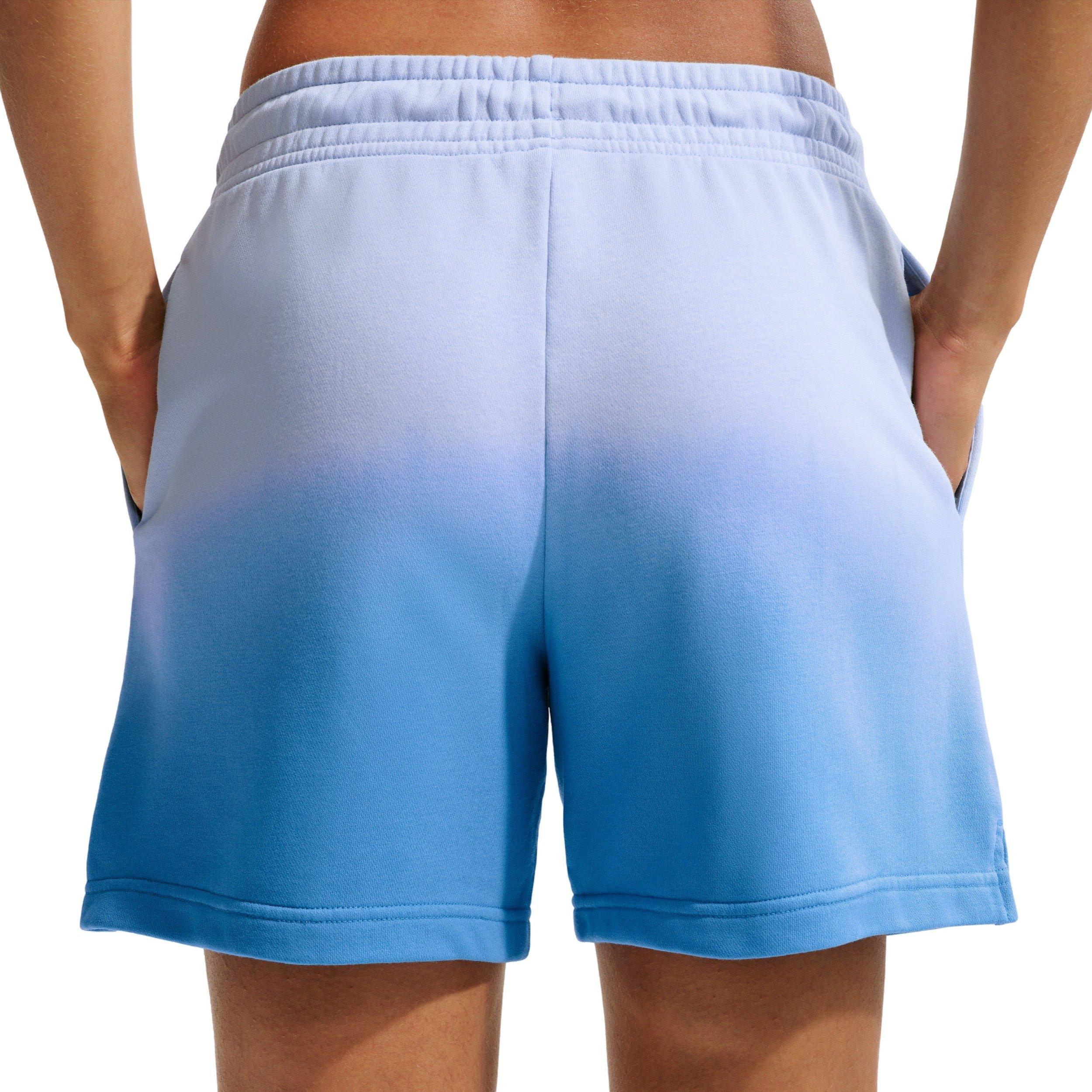 Nike Women's Sportswear Phoenix Fleece Dip-Dye Mid-Rise Shorts - LIGHT BLUE/BLUE Thumbnail View 2
