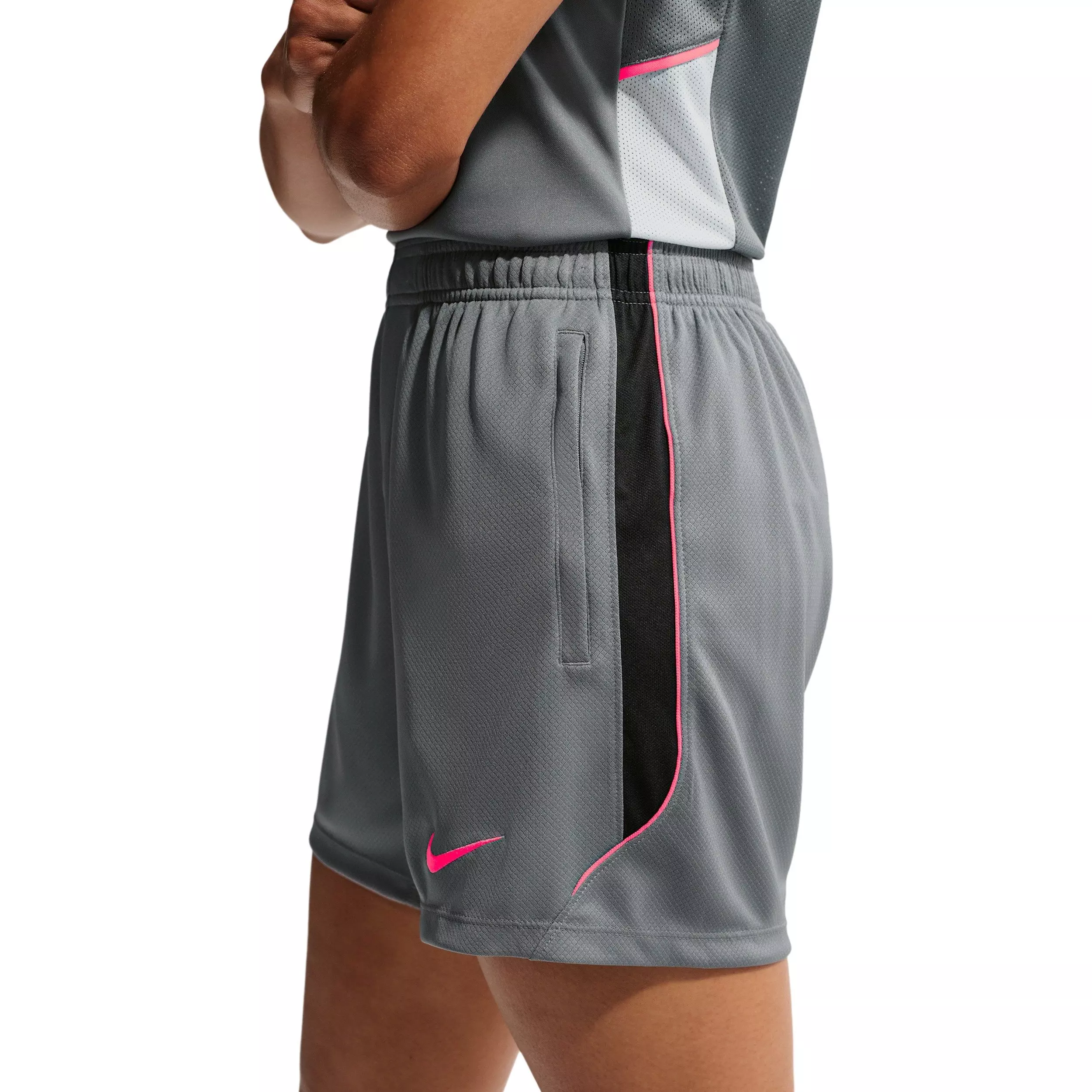 Nike Women's Strike Dri-FIT Soccer Knit Shorts - GREY/BLACK