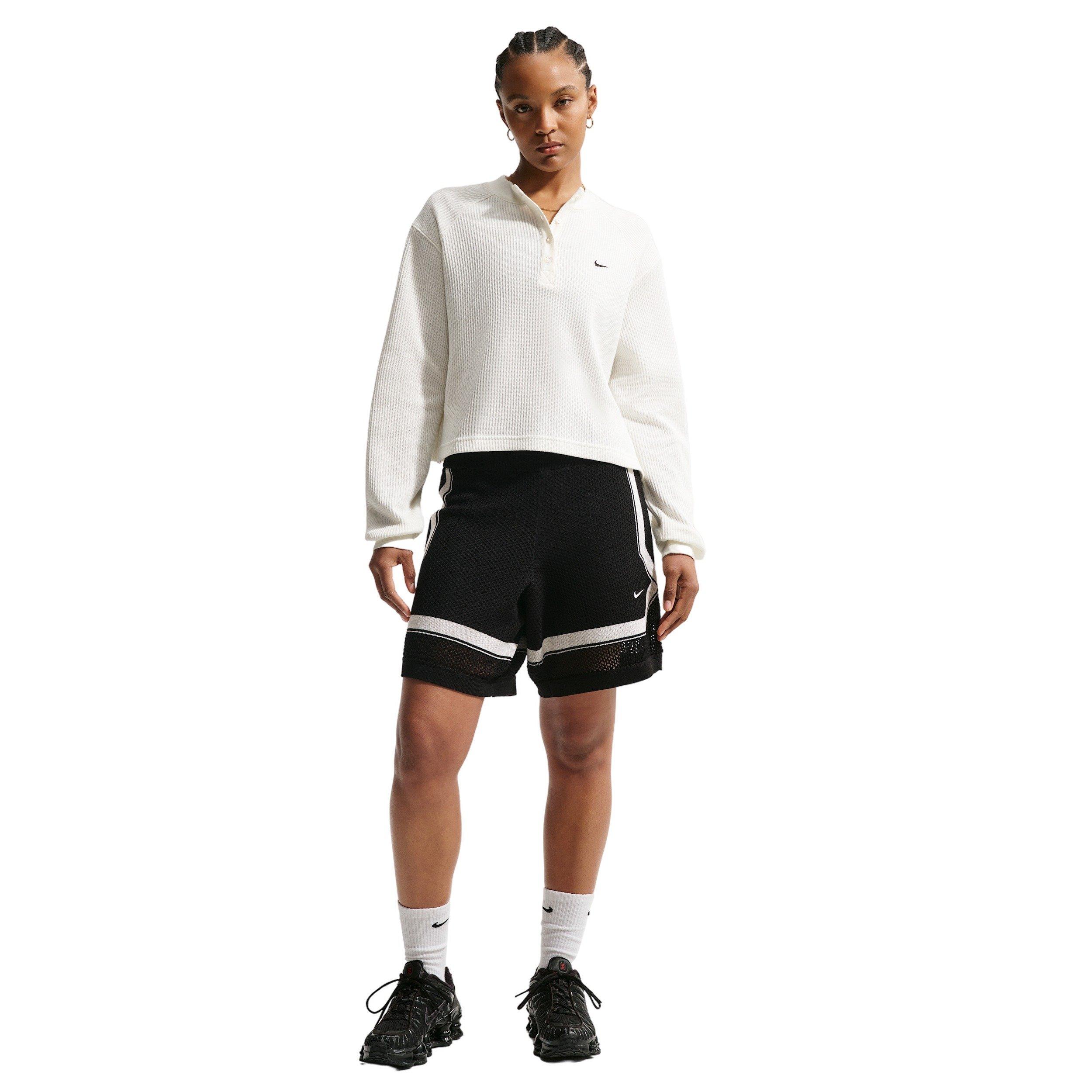 Nike Women's Sportswear Chill OP Knit Shorts - BLACK/OFF-WHITE Thumbnail View 1
