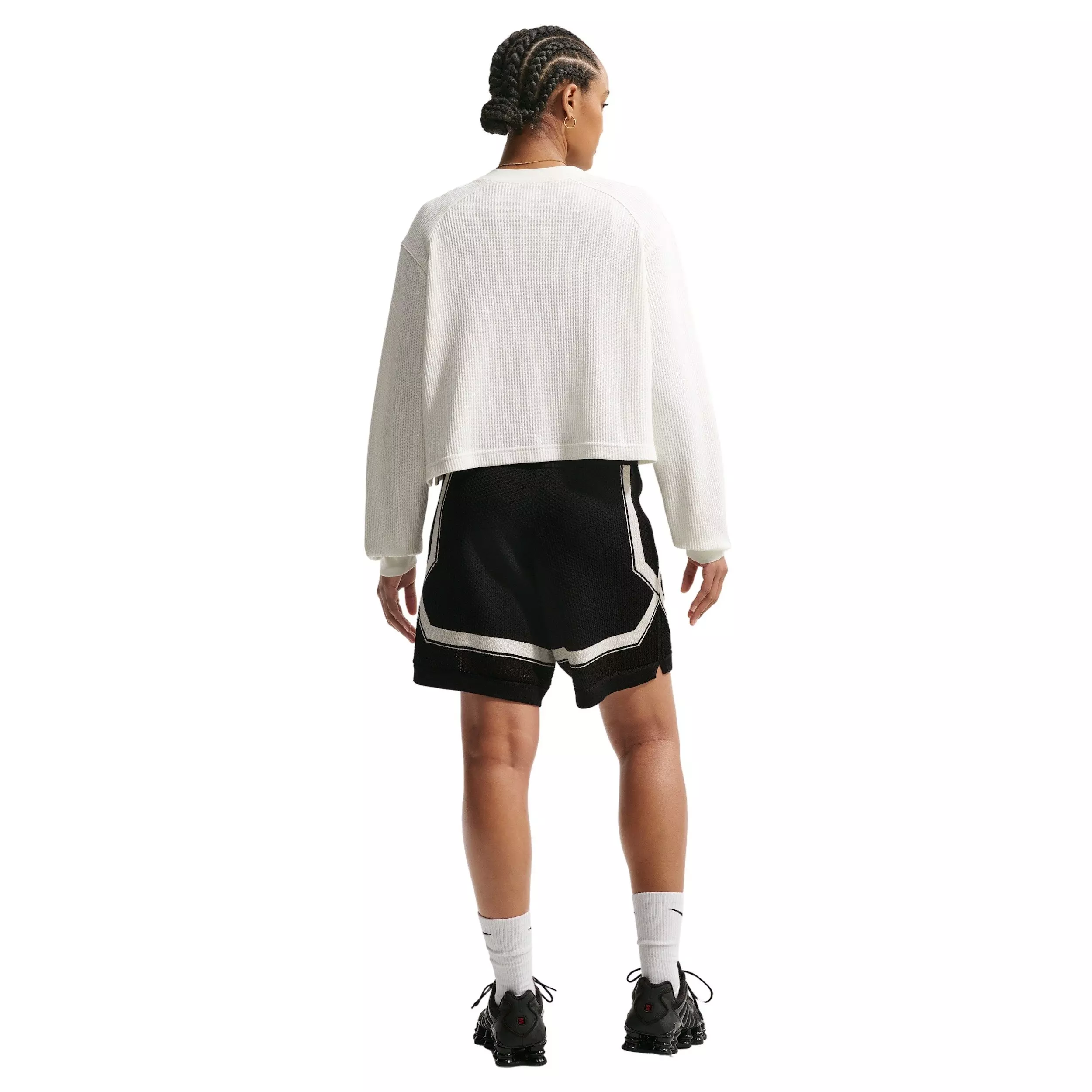 Nike Women's Sportswear Chill OP Knit Shorts - BLACK/OFF-WHITE
