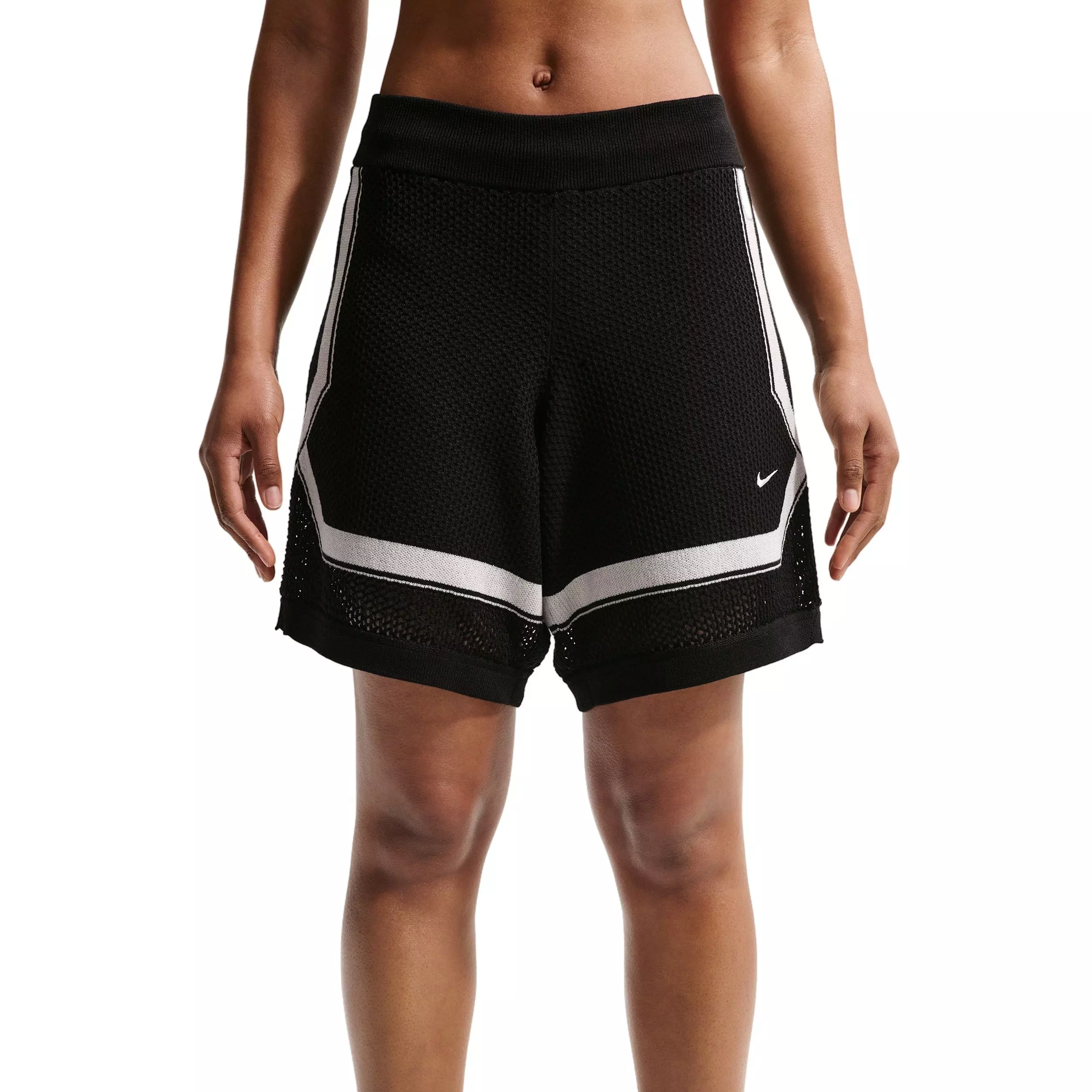 Nike Women's Sportswear Chill OP Knit Shorts - BLACK/OFF-WHITE
