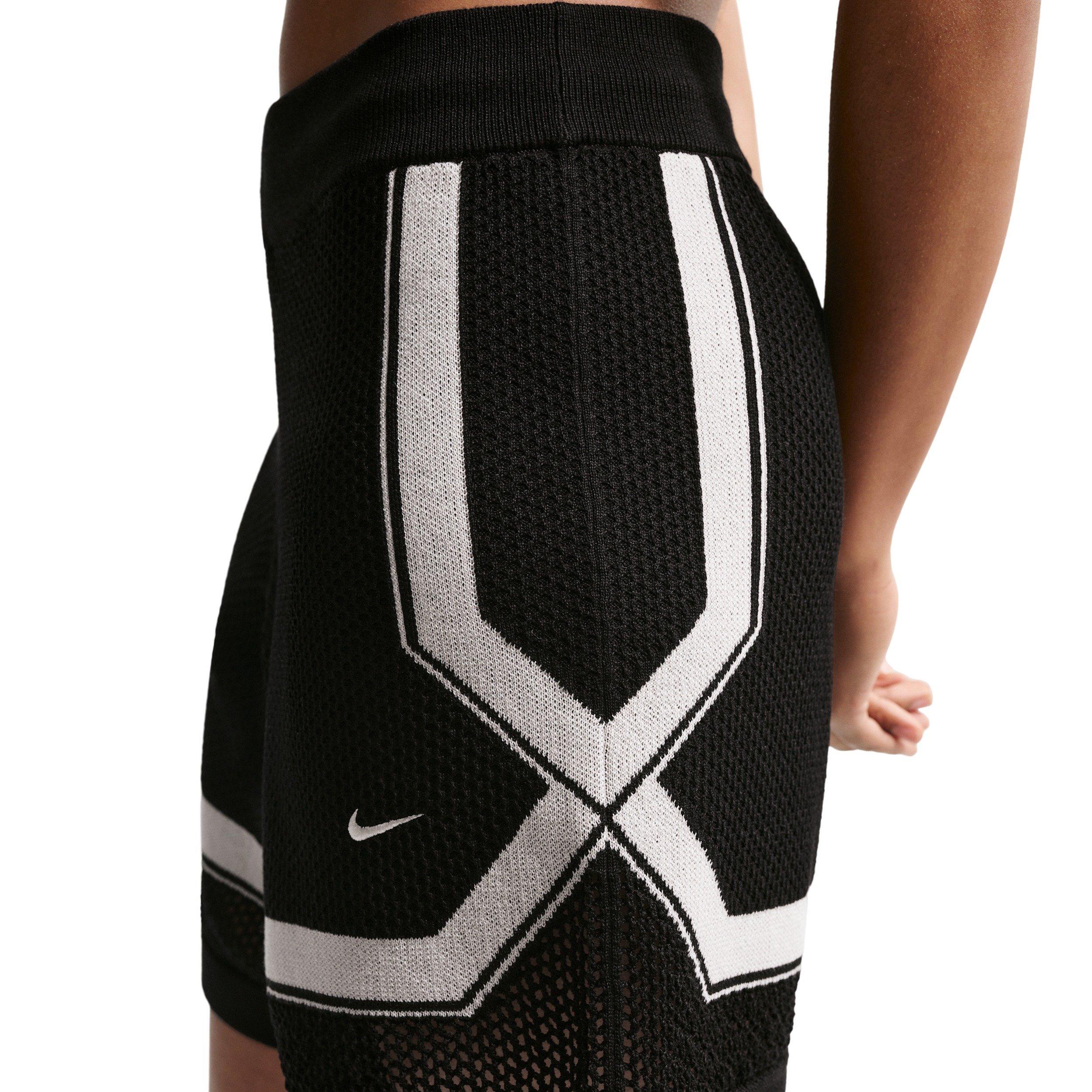 Nike Women's Sportswear Chill OP Knit Shorts - BLACK/OFF-WHITE Thumbnail View 4