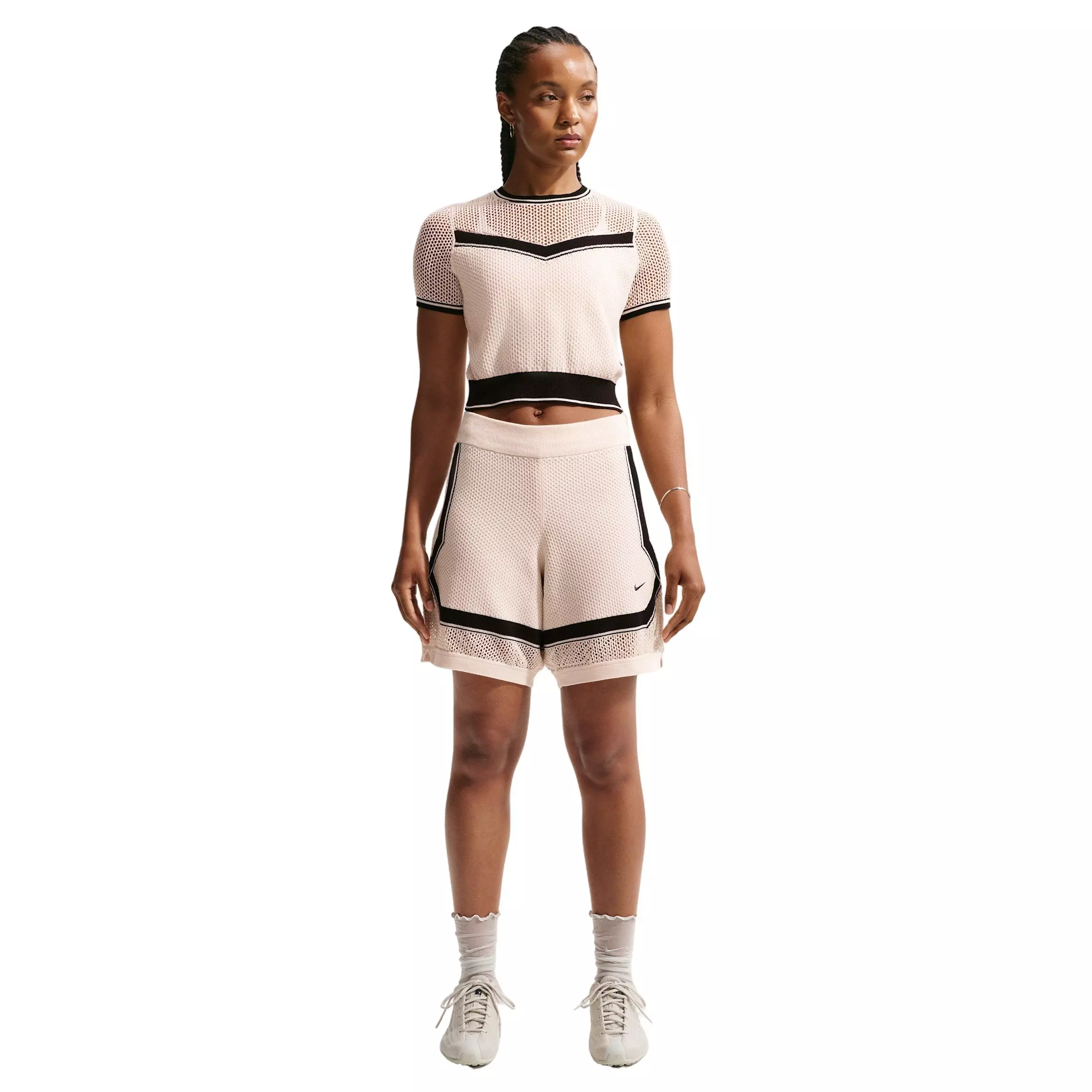 Nike Women's Sportswear Chill OP Knit Shorts - OFF-WHITE/BLACK