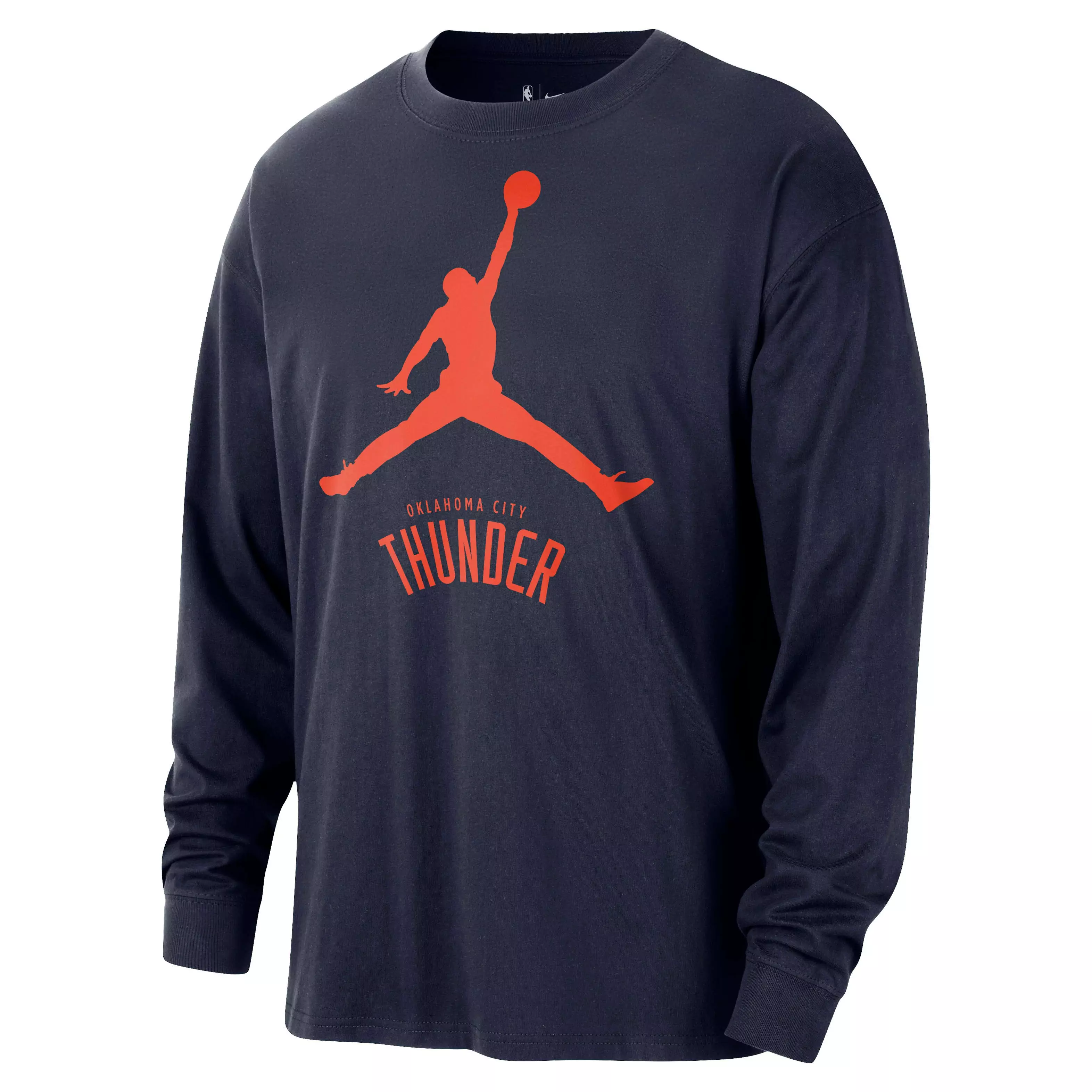 Jordan Men's Oklahoma City Thunder Essential NBA Long-Sleeve T-Shirt - Navy - NAVY