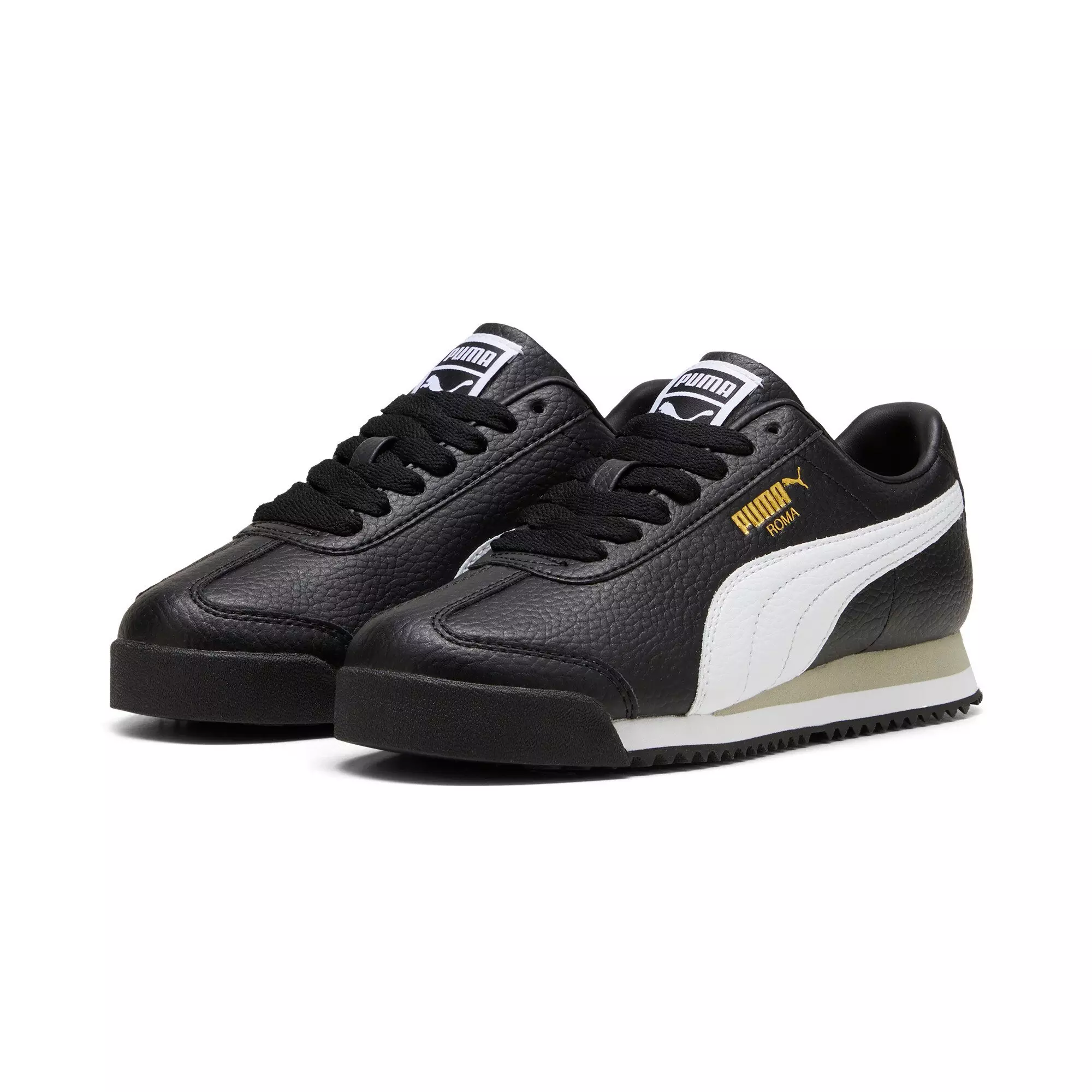 PUMA Roma 24 Standard "PUMA Black/PUMA White" Grade School Boys' Shoe - BLACK/WHITE