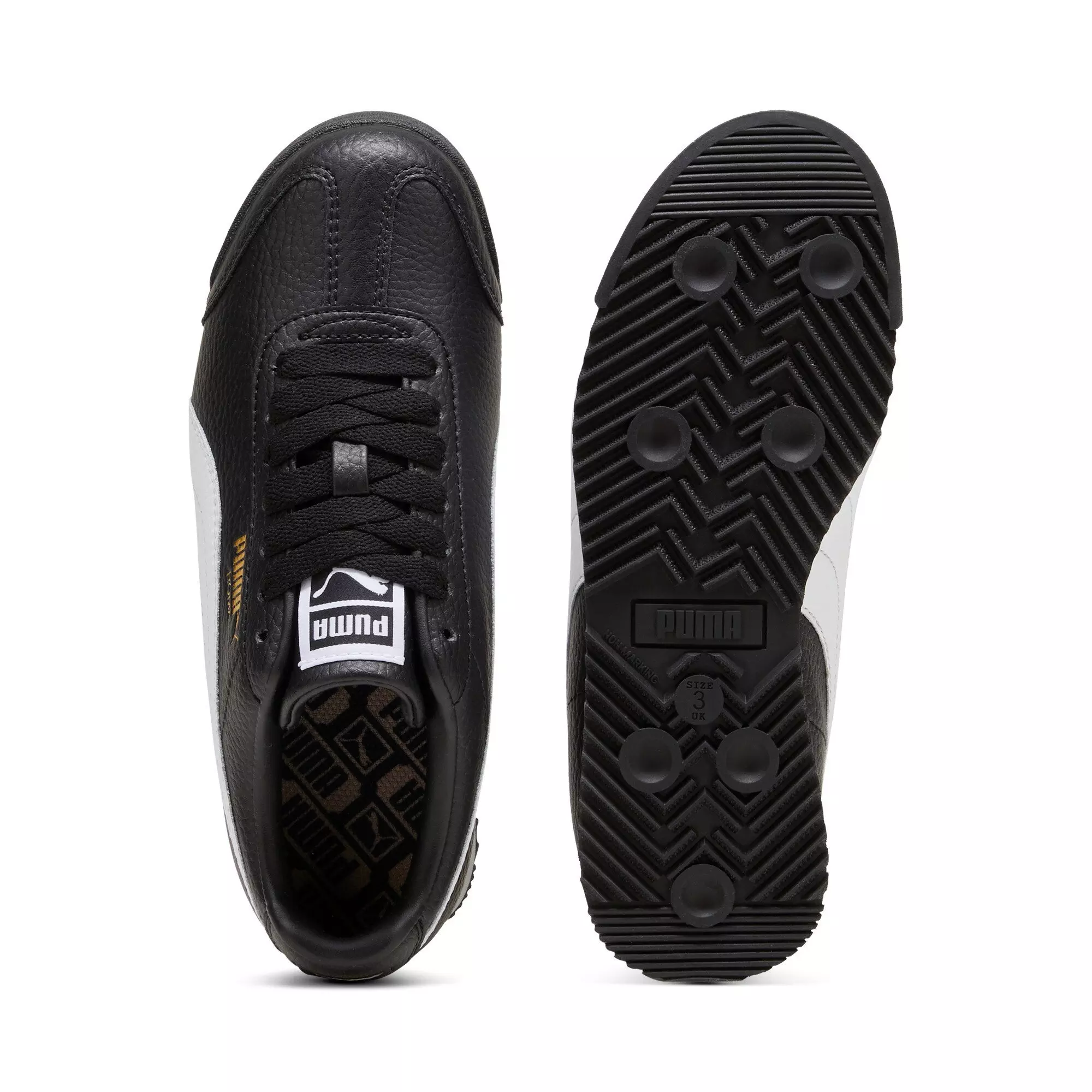 PUMA Roma 24 Standard "PUMA Black/PUMA White" Grade School Boys' Shoe - BLACK/WHITE