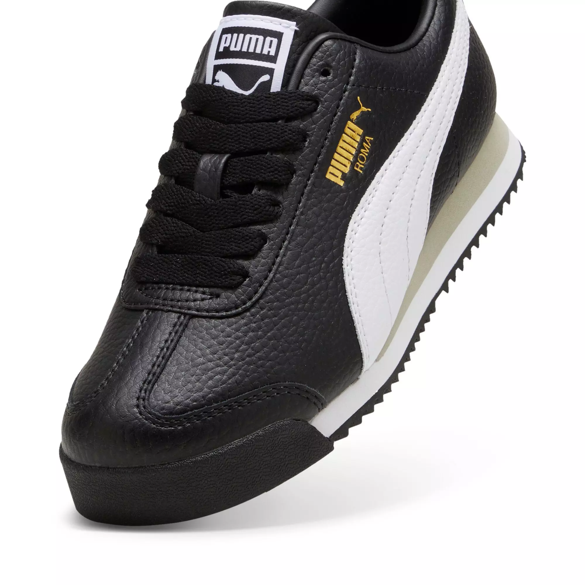 PUMA Roma 24 Standard "PUMA Black/PUMA White" Grade School Boys' Shoe - BLACK/WHITE