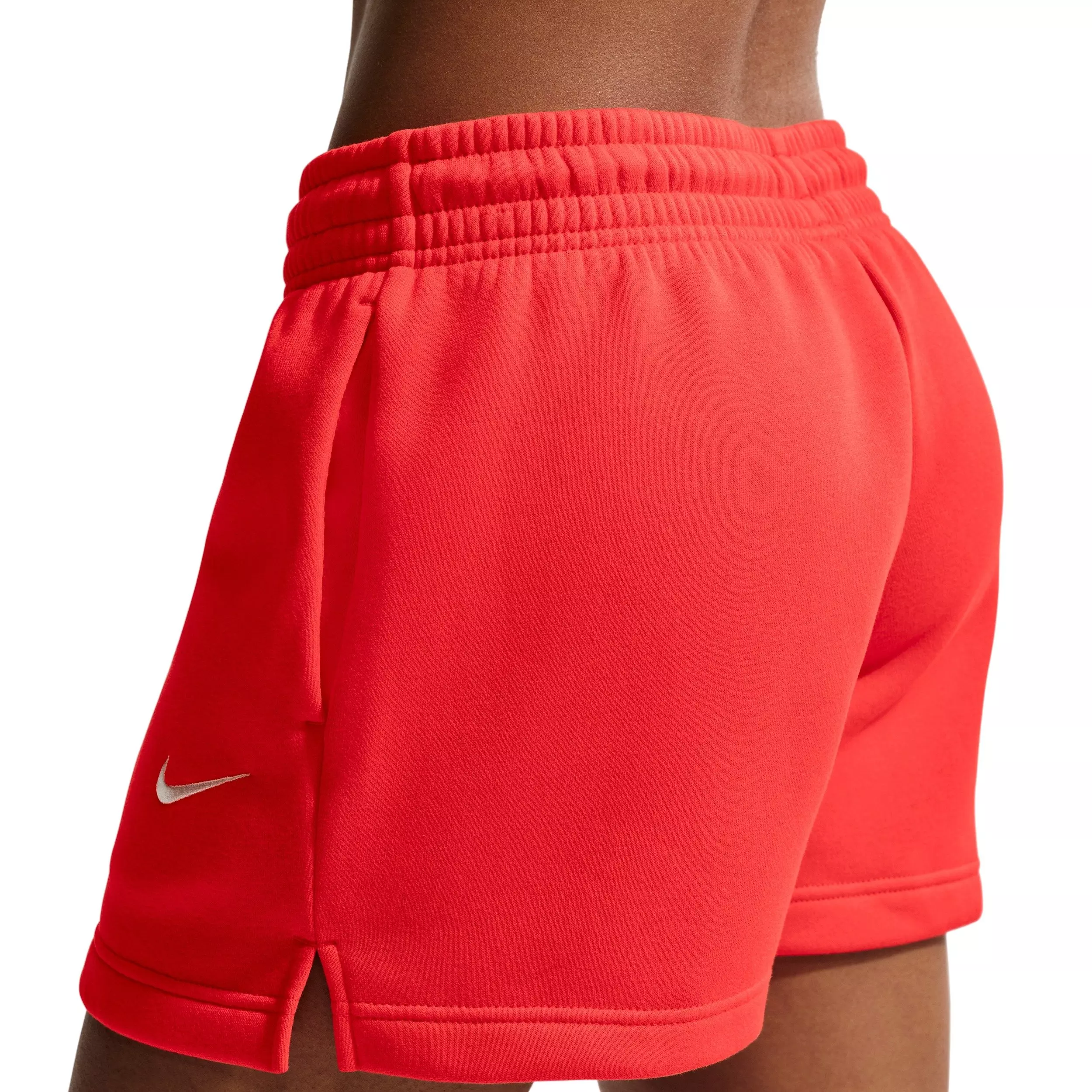 Nike Women's Sportswear Phoenix Fleece Mid-Rise 4" Shorts - CRIMSON