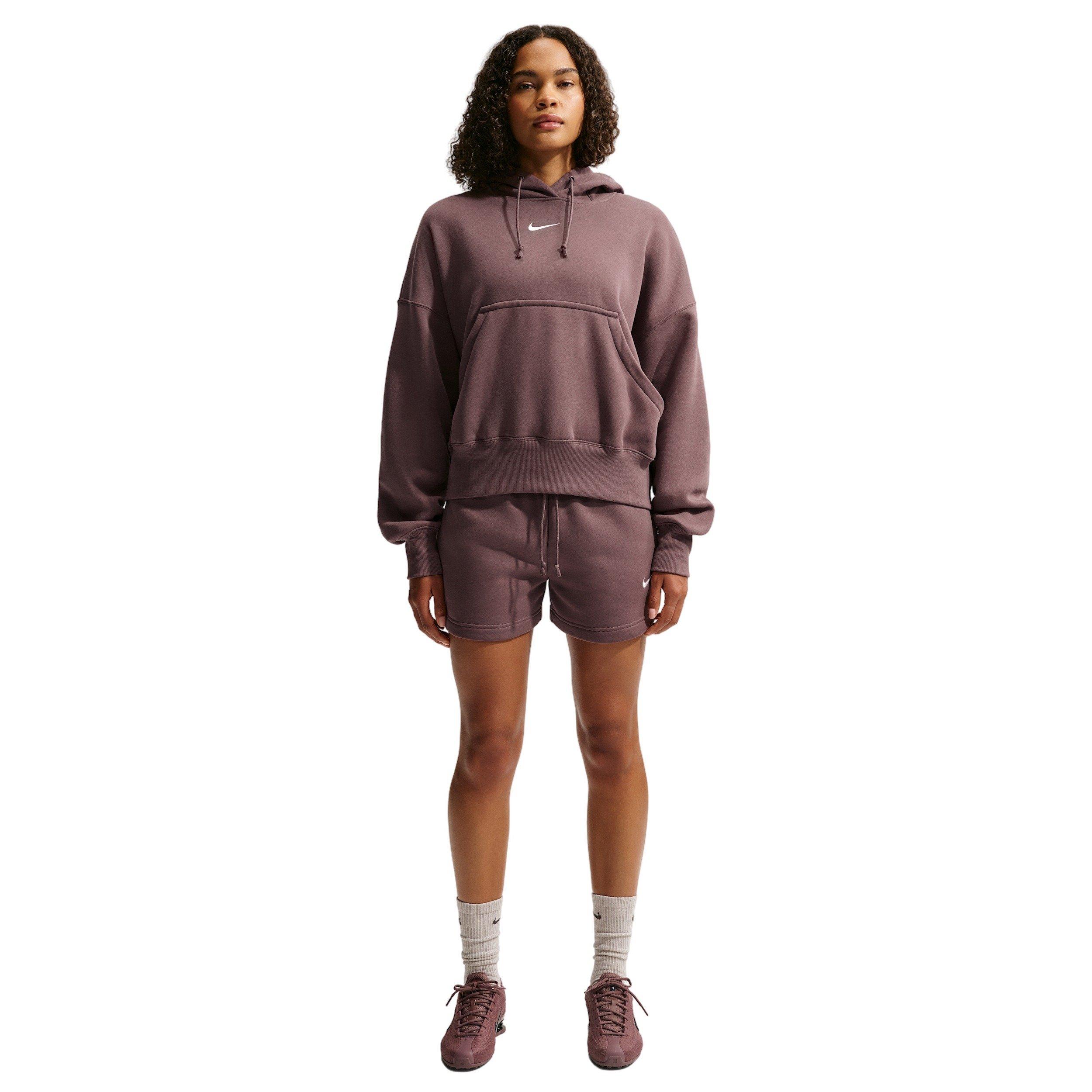 Nike Women's Sportswear Phoenix Fleece Mid-Rise 4" Shorts - PURPLE Thumbnail View 1