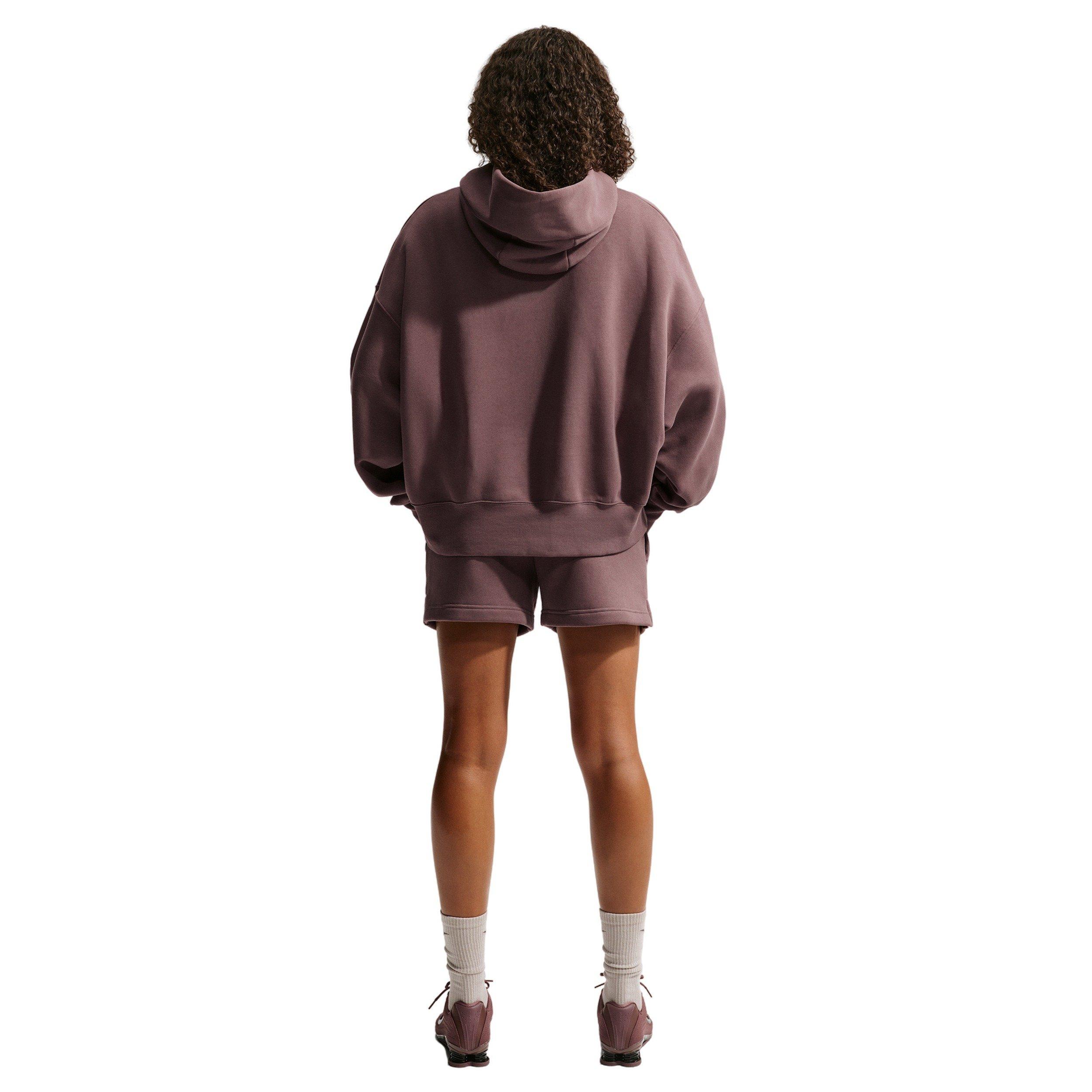 Nike Women's Sportswear Phoenix Fleece Mid-Rise 4" Shorts - PURPLE Thumbnail View 2