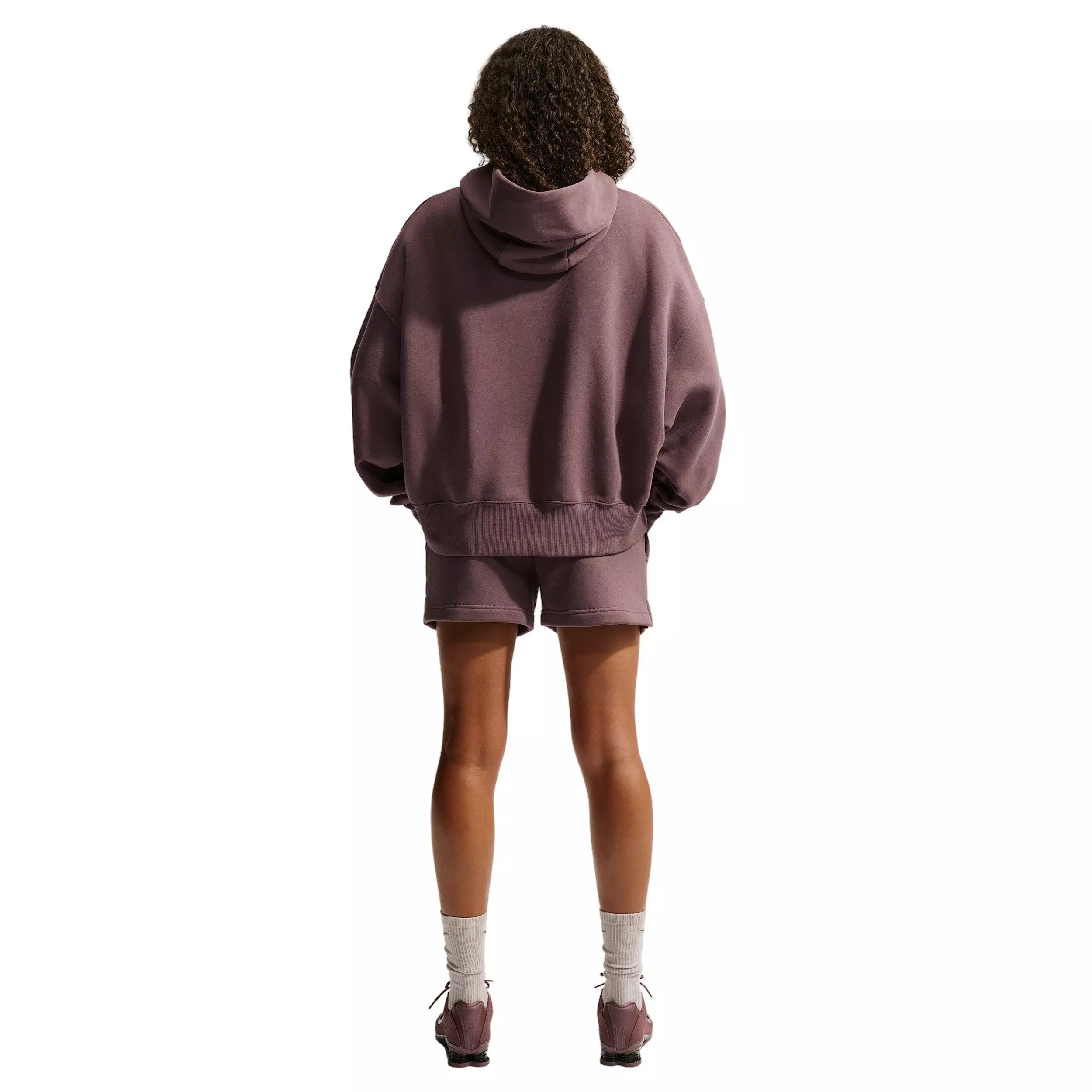 Nike Women's Sportswear Phoenix Fleece Mid-Rise 4" Shorts - PURPLE