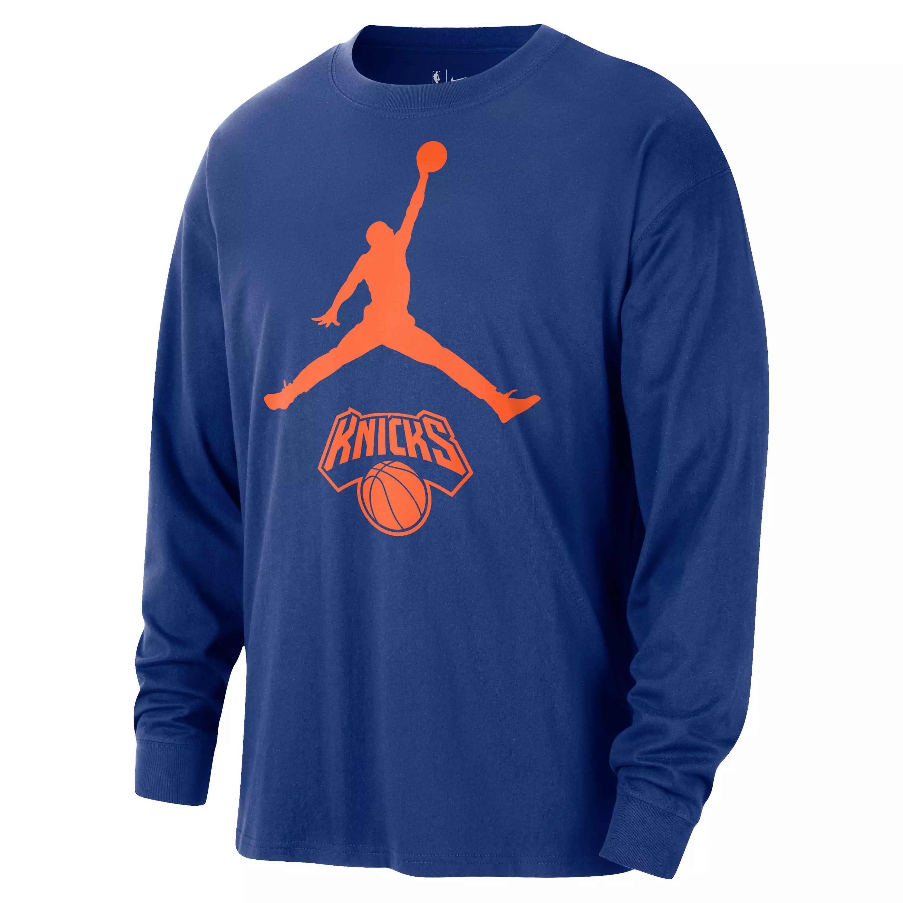 Jordan Men's New York Knicks Essential NBA Long-Sleeve T-Shirt - Blue - BLUE