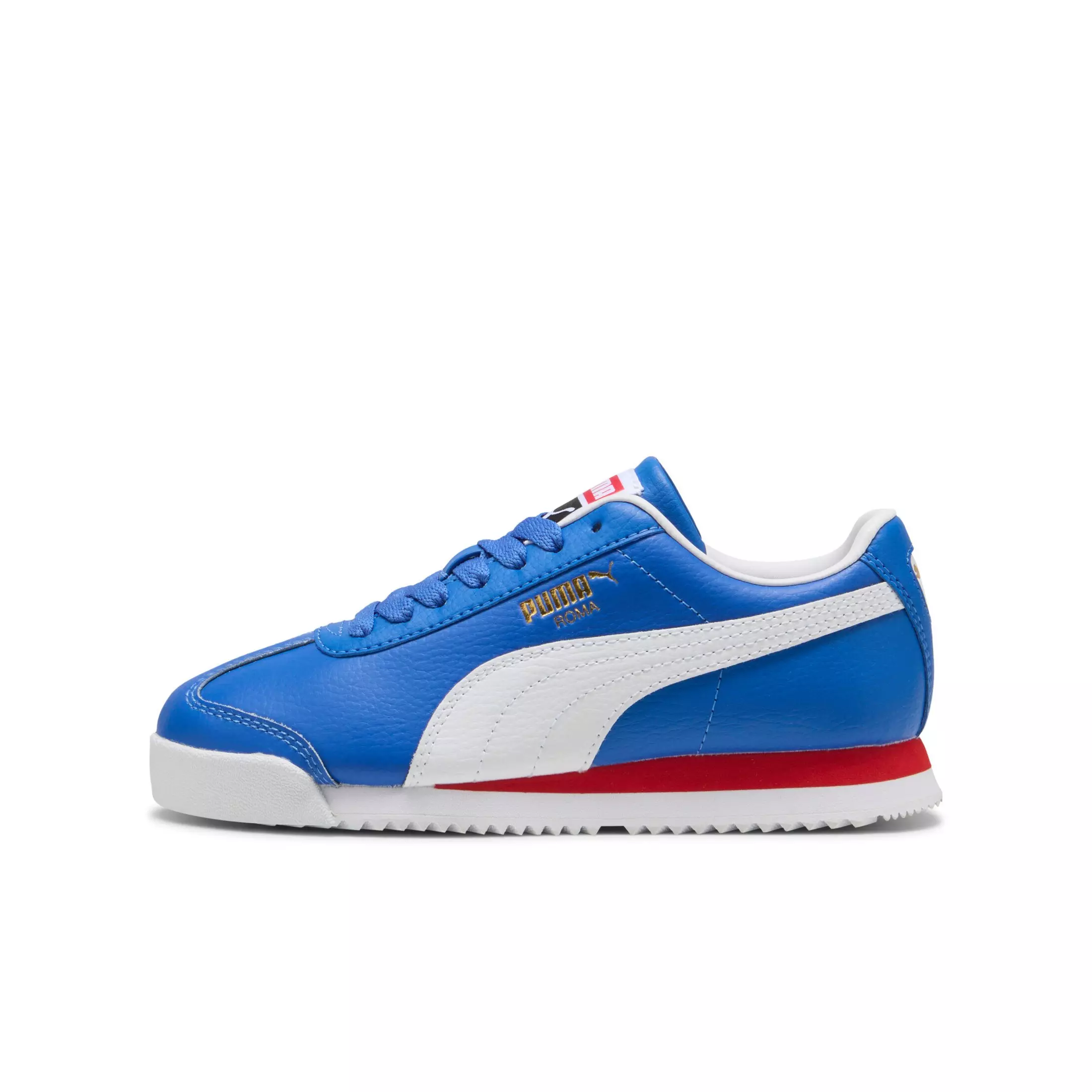 PUMA Roma 24 Standard "Mountain Blue/PUMA White" Grade School Boys' Shoe - BLUE/WHITE