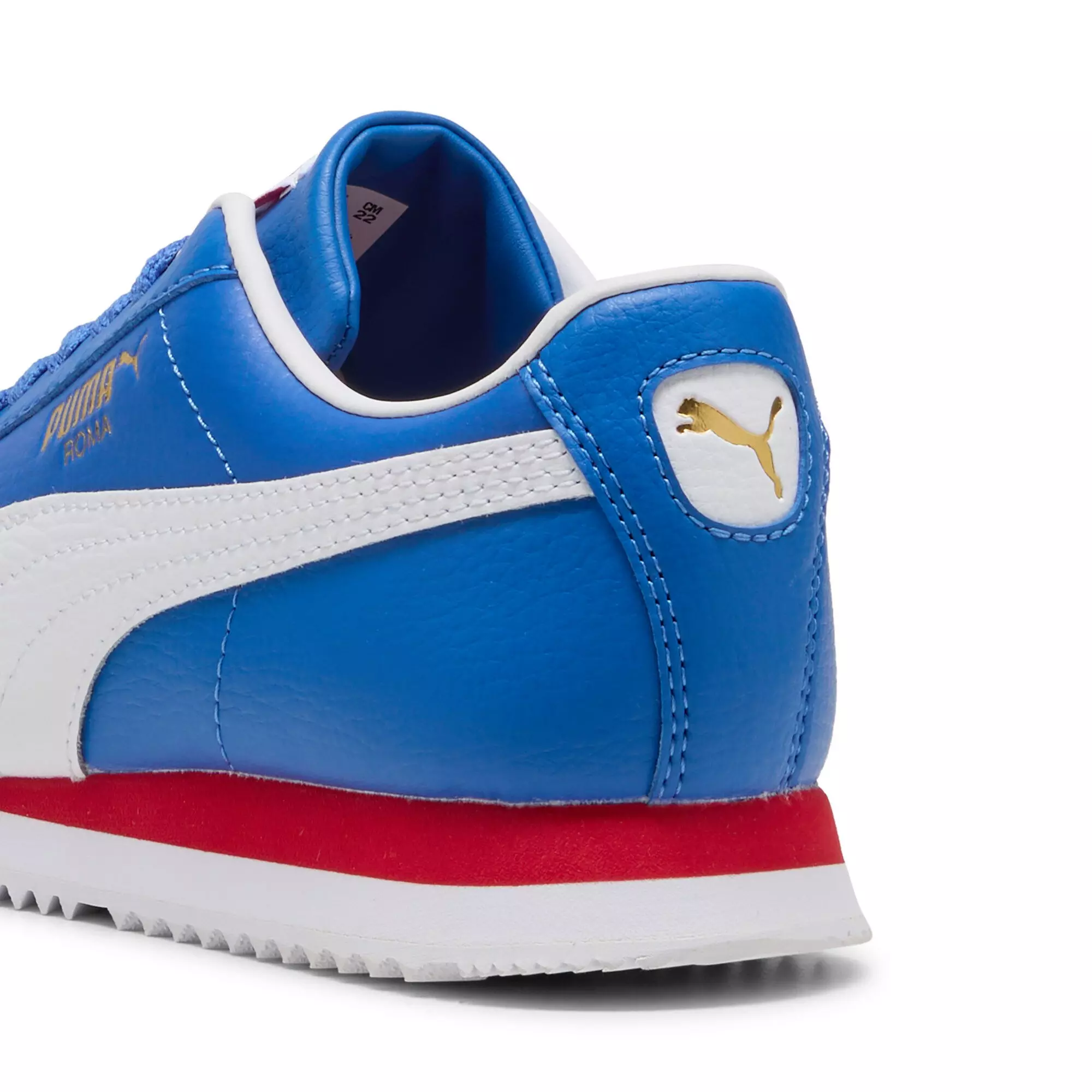 PUMA Roma 24 Standard "Mountain Blue/PUMA White" Grade School Boys' Shoe - BLUE/WHITE